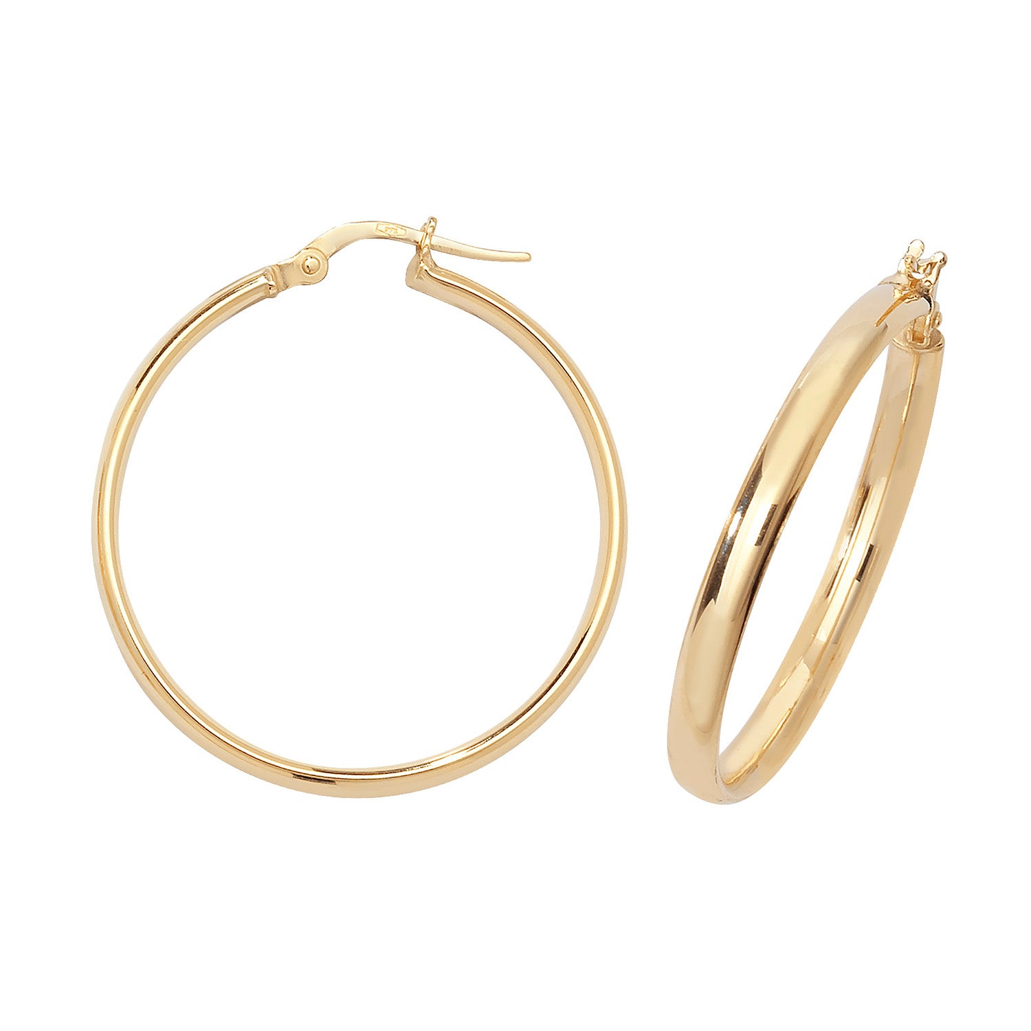 9CT YEL GOLD 25MM HOOP EARRINGS