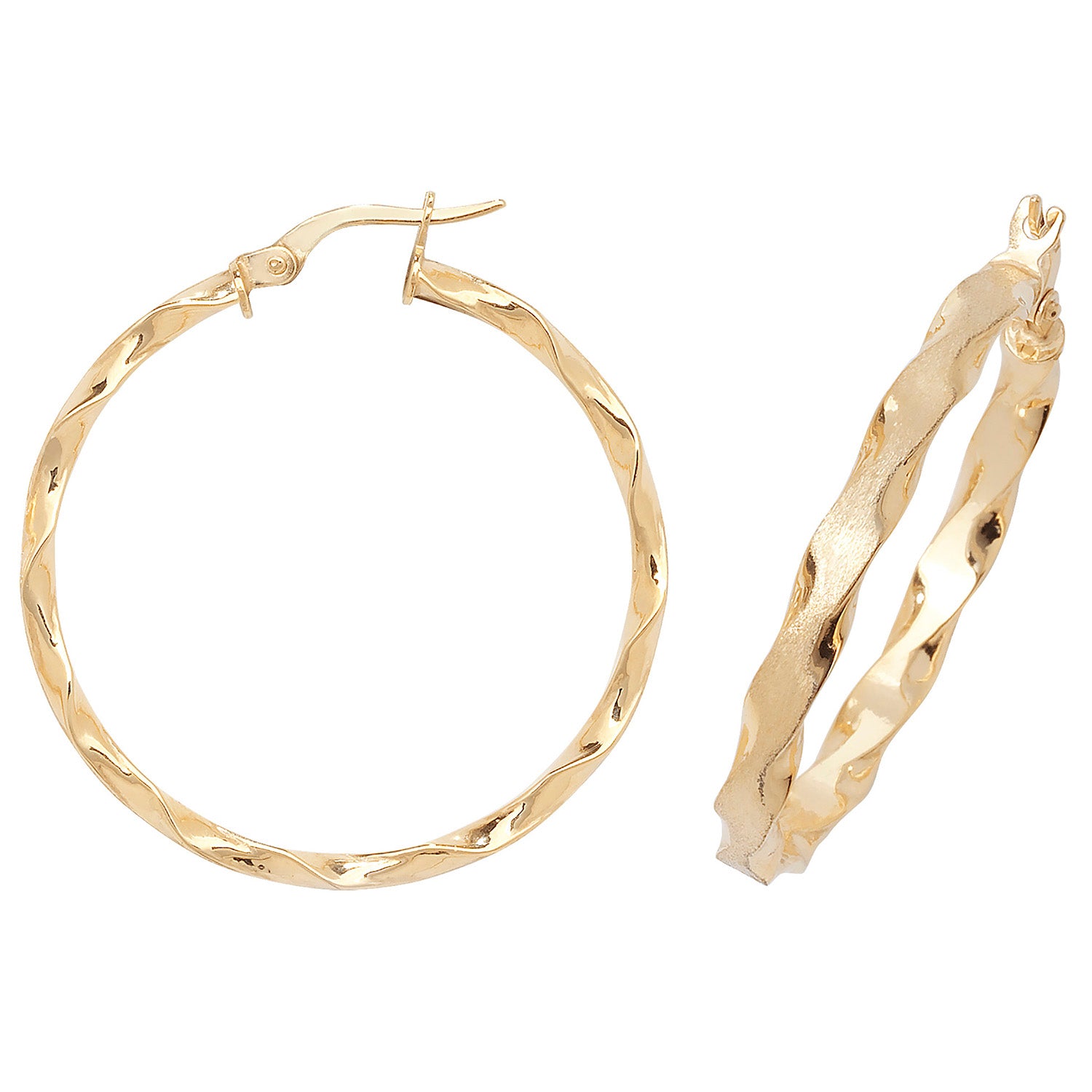 9CT YEL GOLD 30MM HOOP EARRINGS