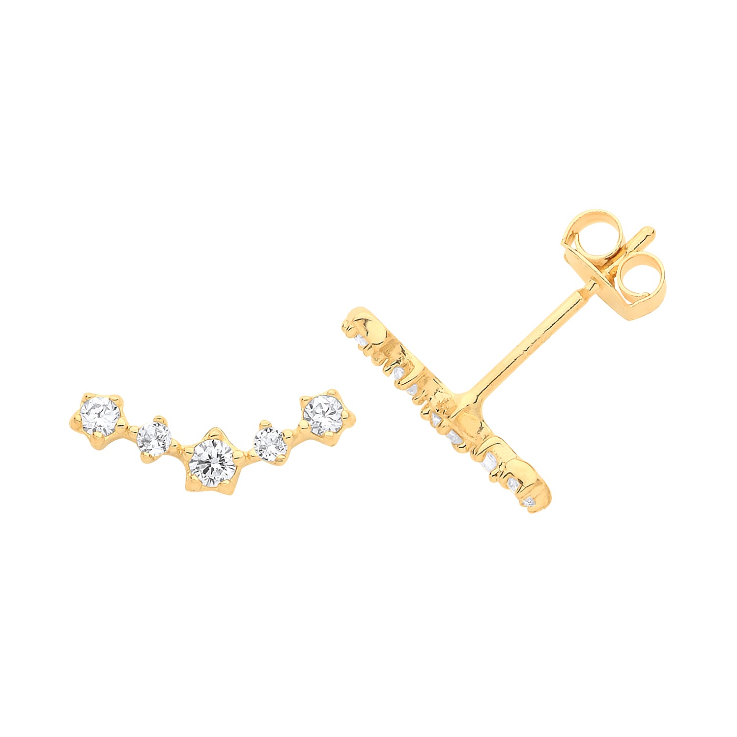 9CT YEL GOLD CZ CONSTELLATION STUD EARRINGS