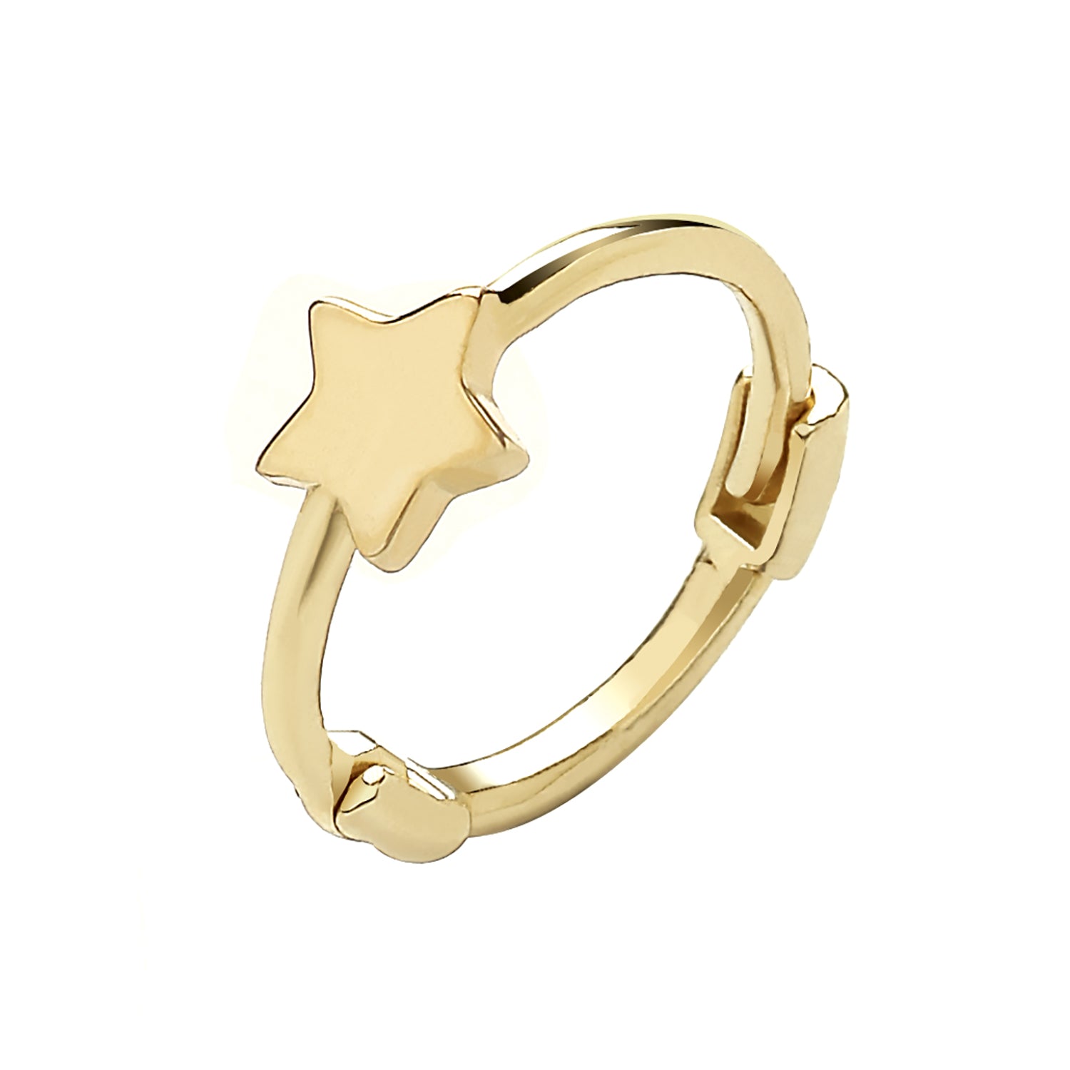 9CT YEL GOLD PLAIN STAR CARTILAGE HOOP