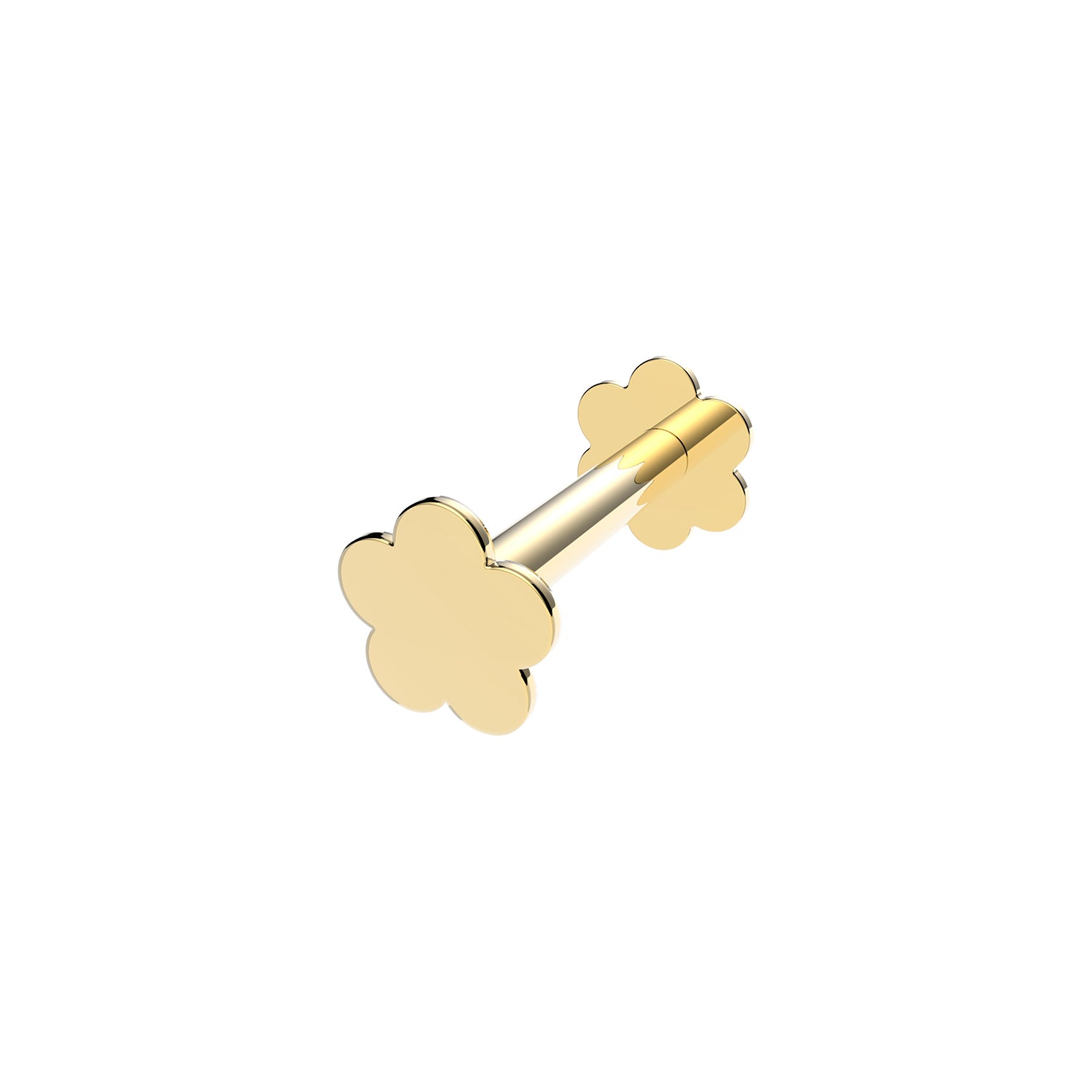 9CT YEL GOLD PLAIN FLOWER CARTILAGE LABRET