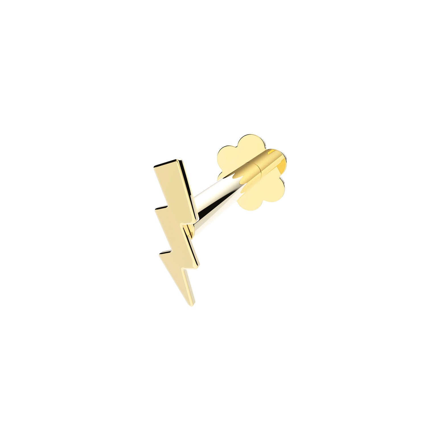 9CT YEL GOLD PLAIN LIGHTNING BOLT CARTILAGE LABRET