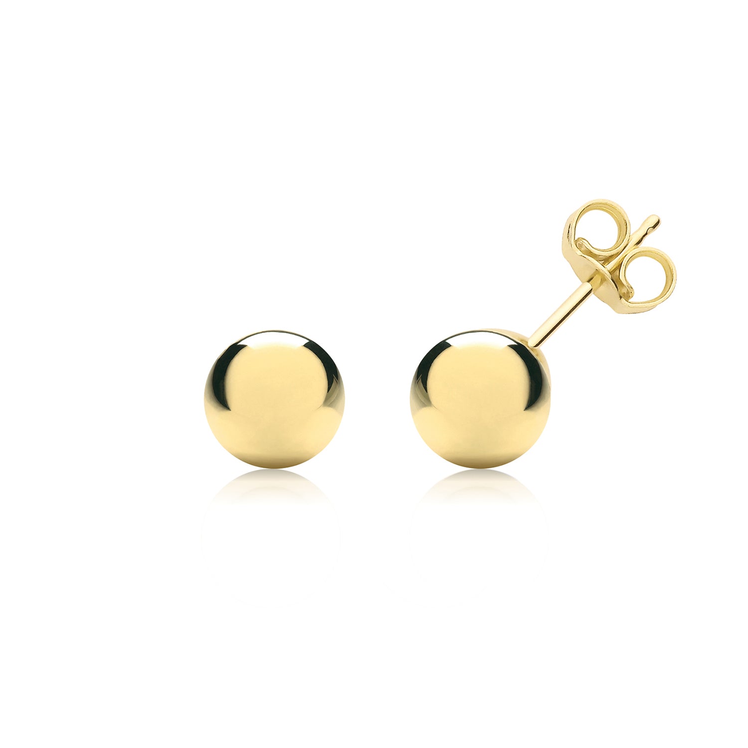 9CT YEL GOLD 6MM BALL STUD EARRINGS