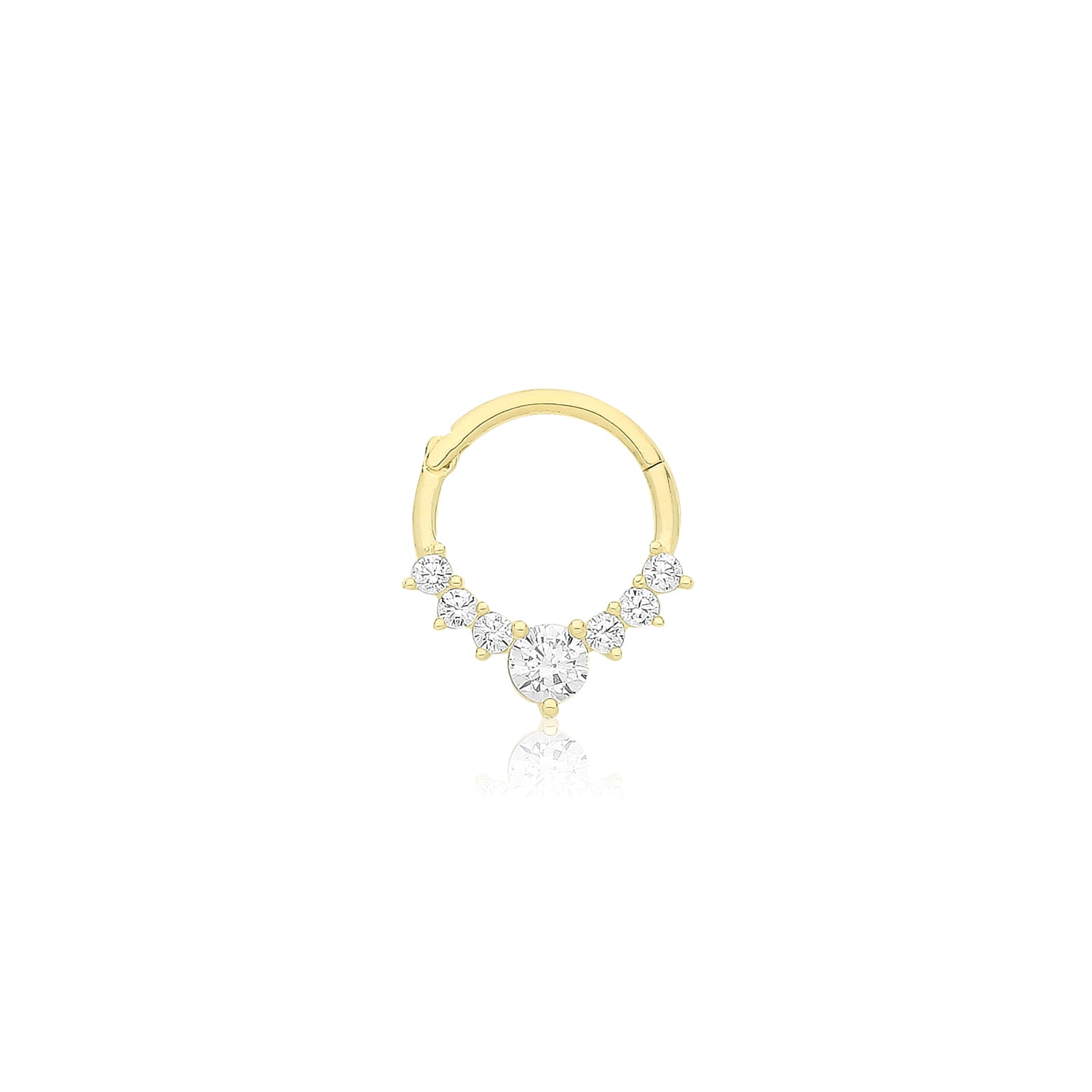 9CT YEL GOLD CZ SEPTUM PIERCING