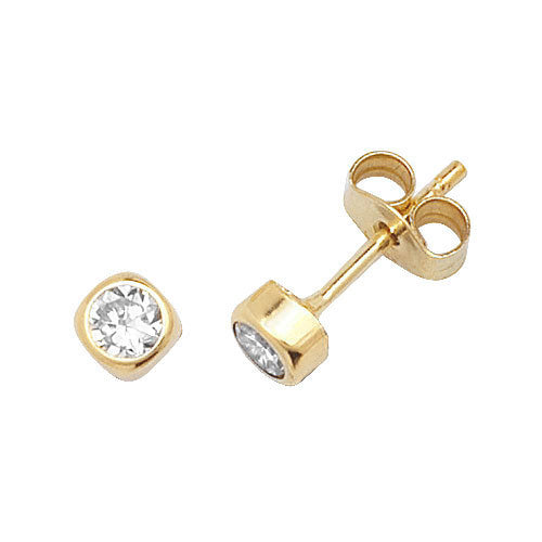 9CT YEL GOLD CZ STUD EARRINGS