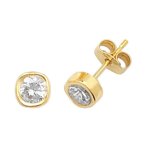 9CT YEL GOLD CZ STUD EARRINGS