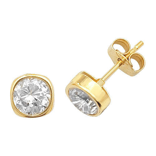 9CT YEL GOLD CZ STUD EARRINGS