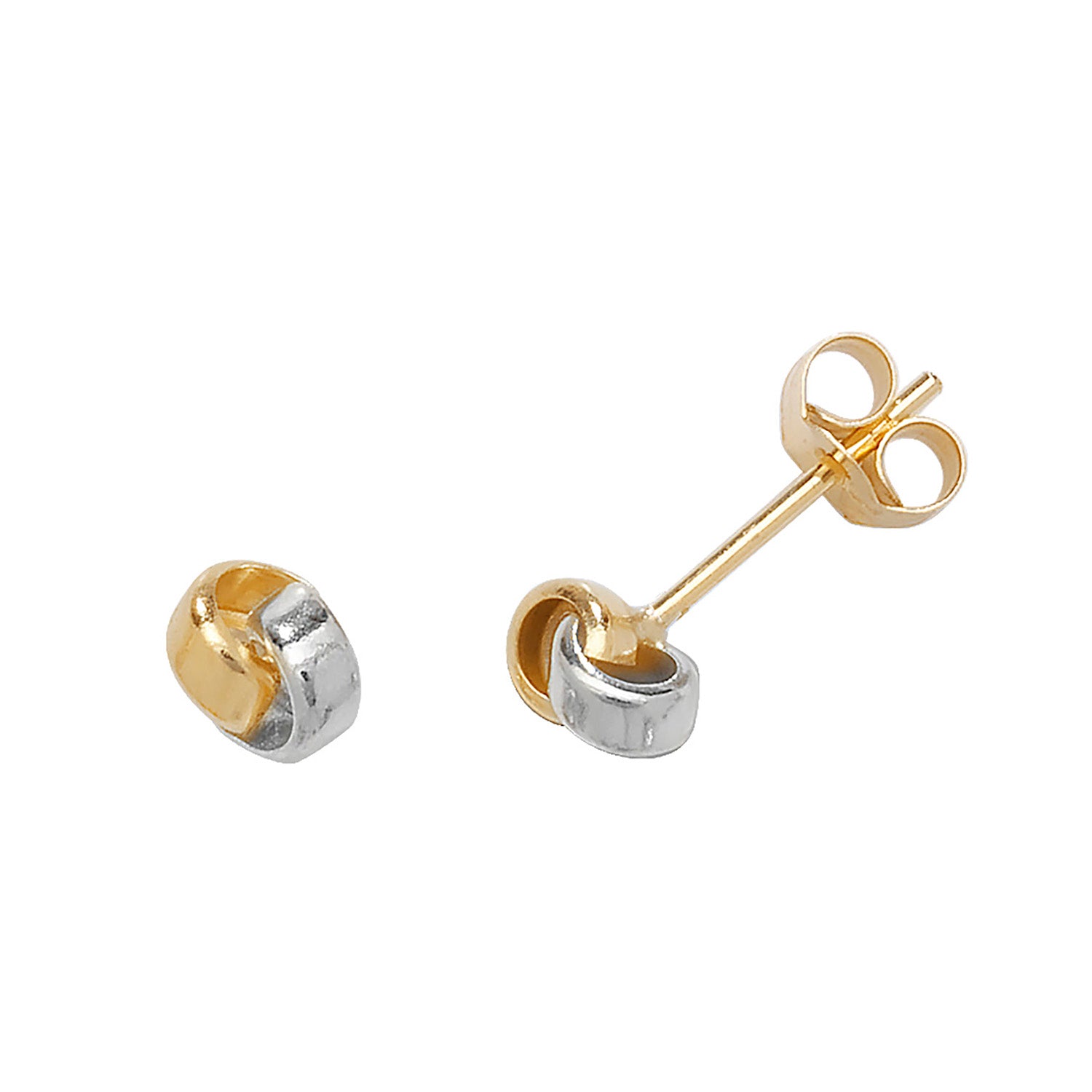 9CT YEL&WHT GOLD INTERLOCKING STUDS