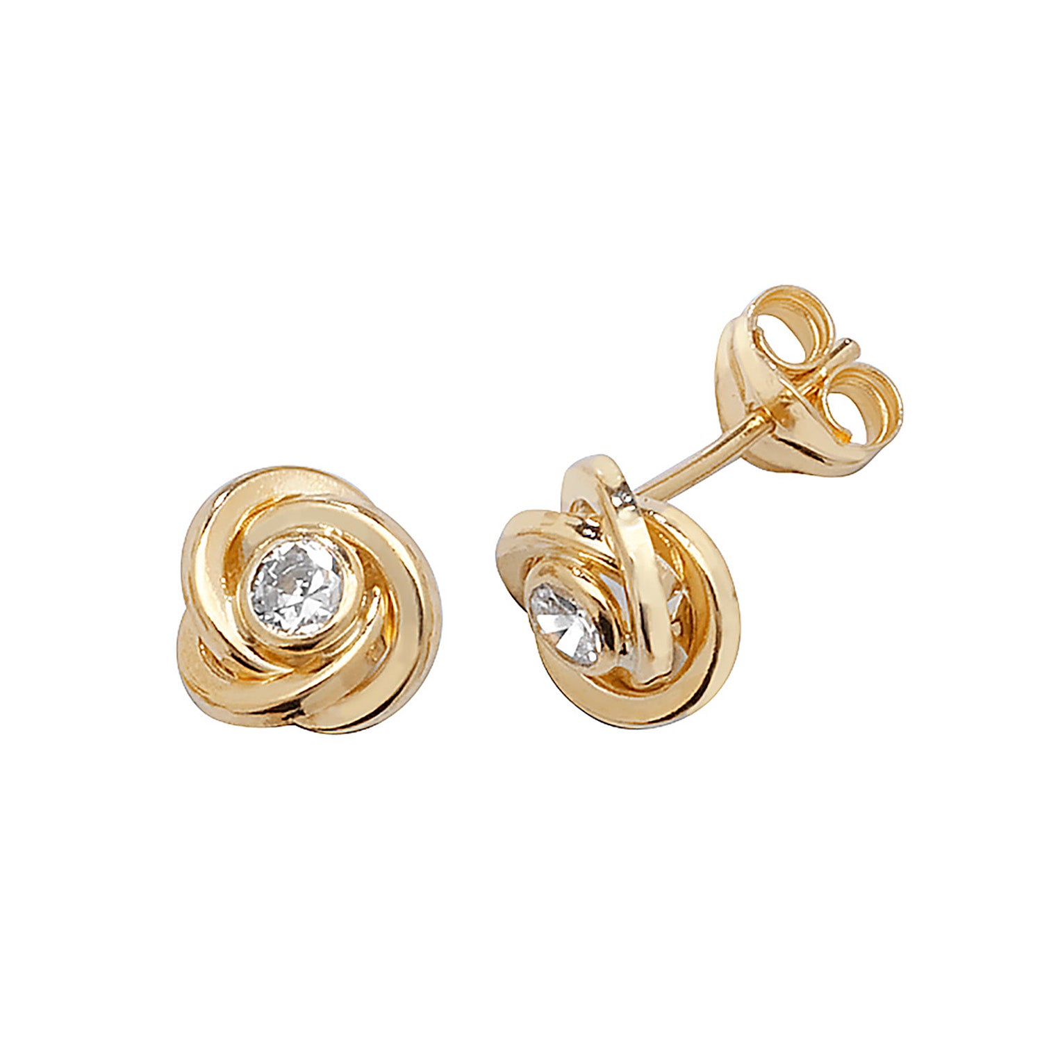 9CT YEL GOLD CZ ORBITAL STUD EARRINGS