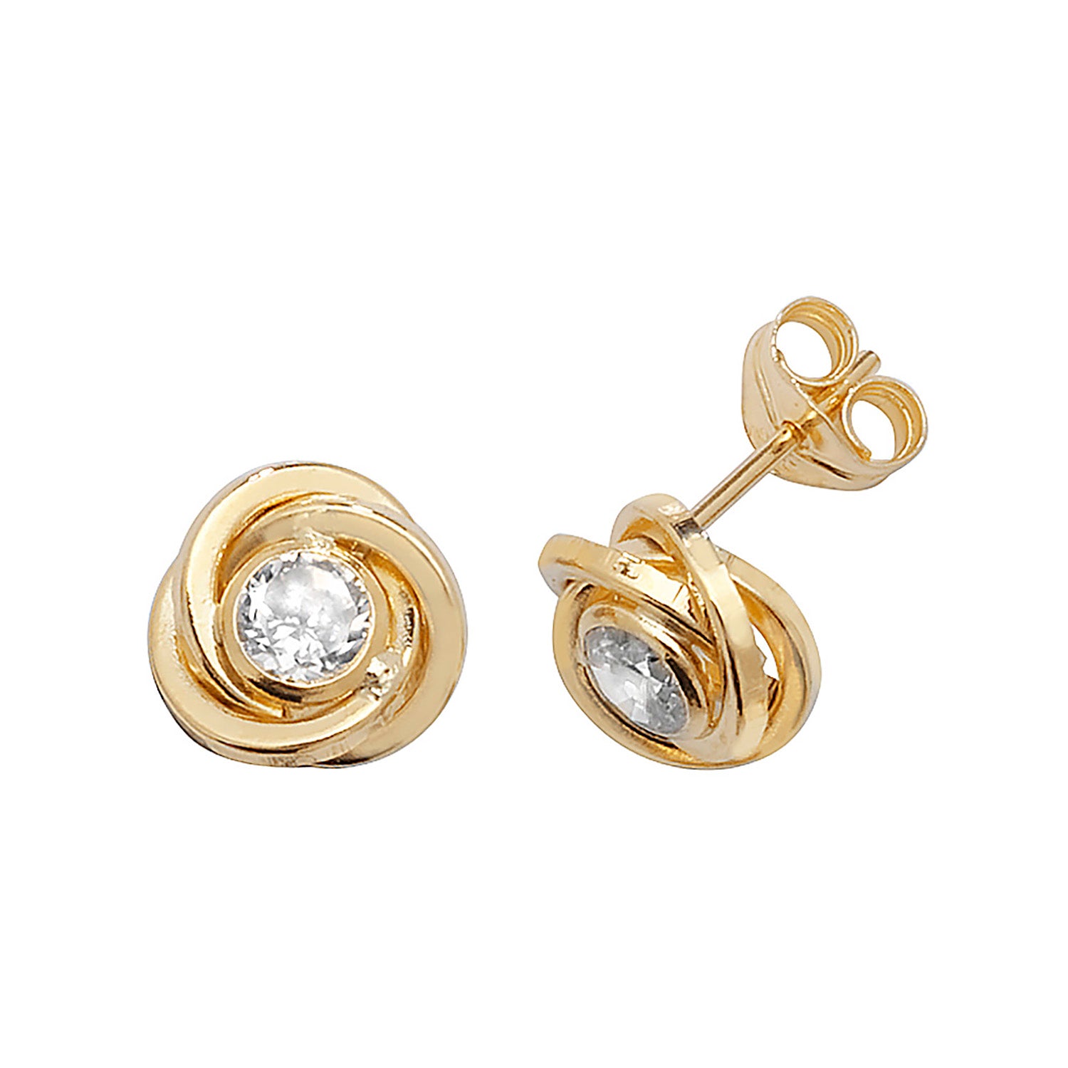 9CT YEL GOLD CZ ORBITAL STUD EARRINGS