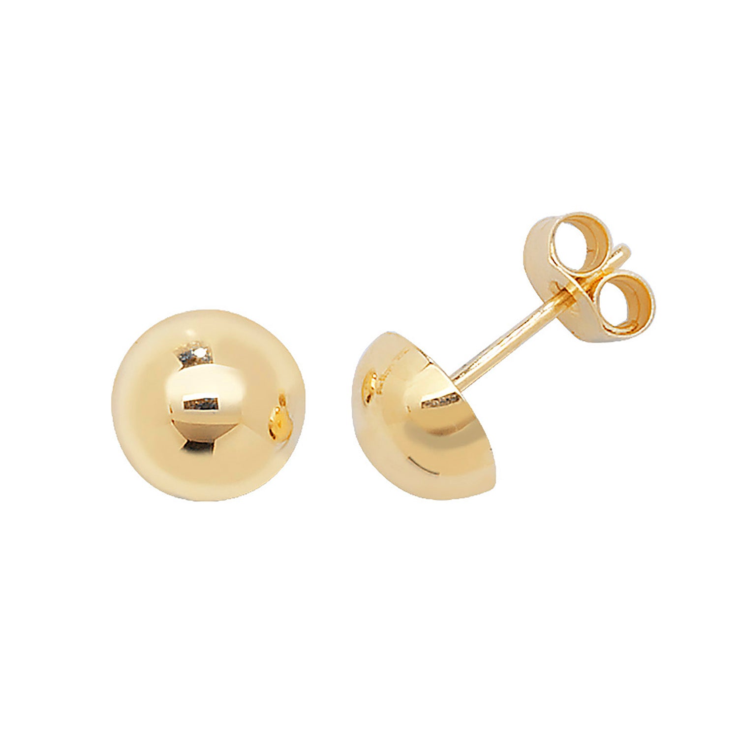 9CT YEL GOLD 7MM DOME STUD EARRINGS