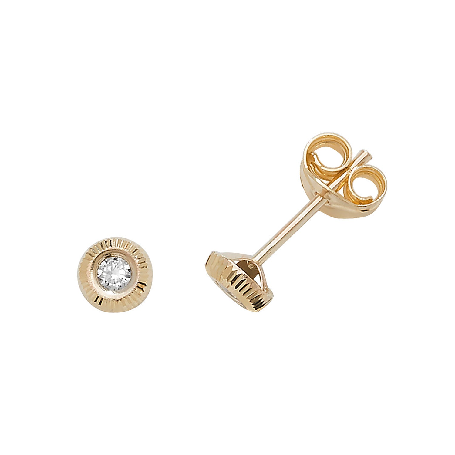 9CT YEL GOLD CZ STUD EARRINGS