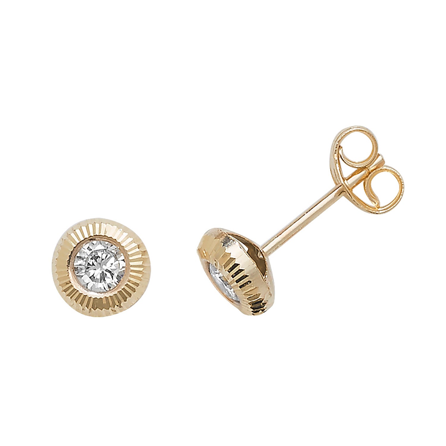 9CT YEL GOLD CZ STUD EARRINGS