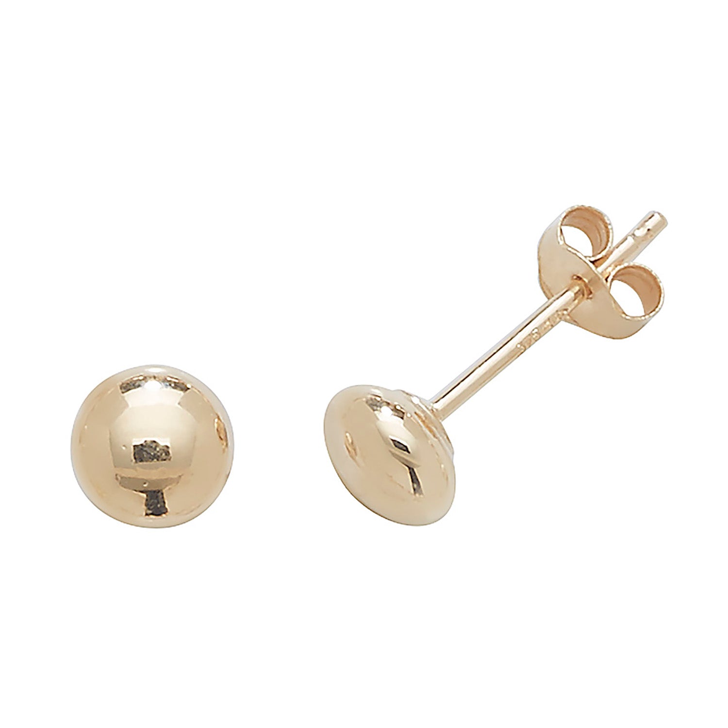 9CT YEL GOLD 4MM BUTTON STUD EARRINGS