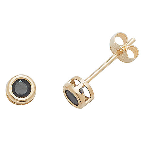 9CT YEL GOLD SAPPHIRE STUD EARRINGS