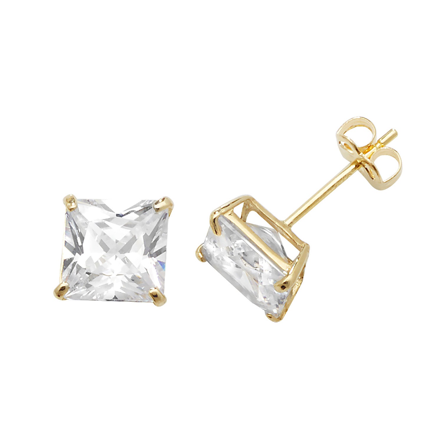 9CT YEL GOLD CZ STUD EARRINGS