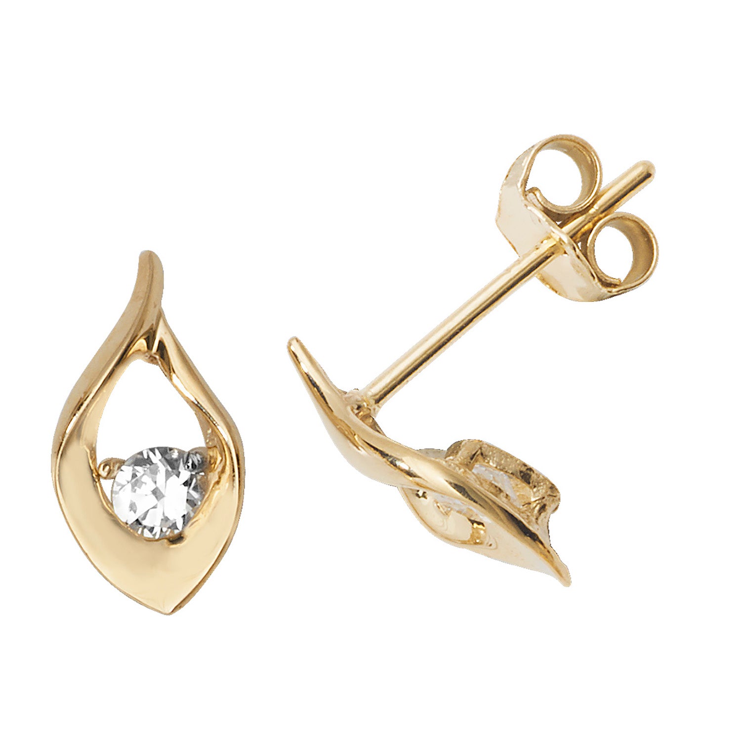 9CT YEL GOLD CZ STUD EARRINGS