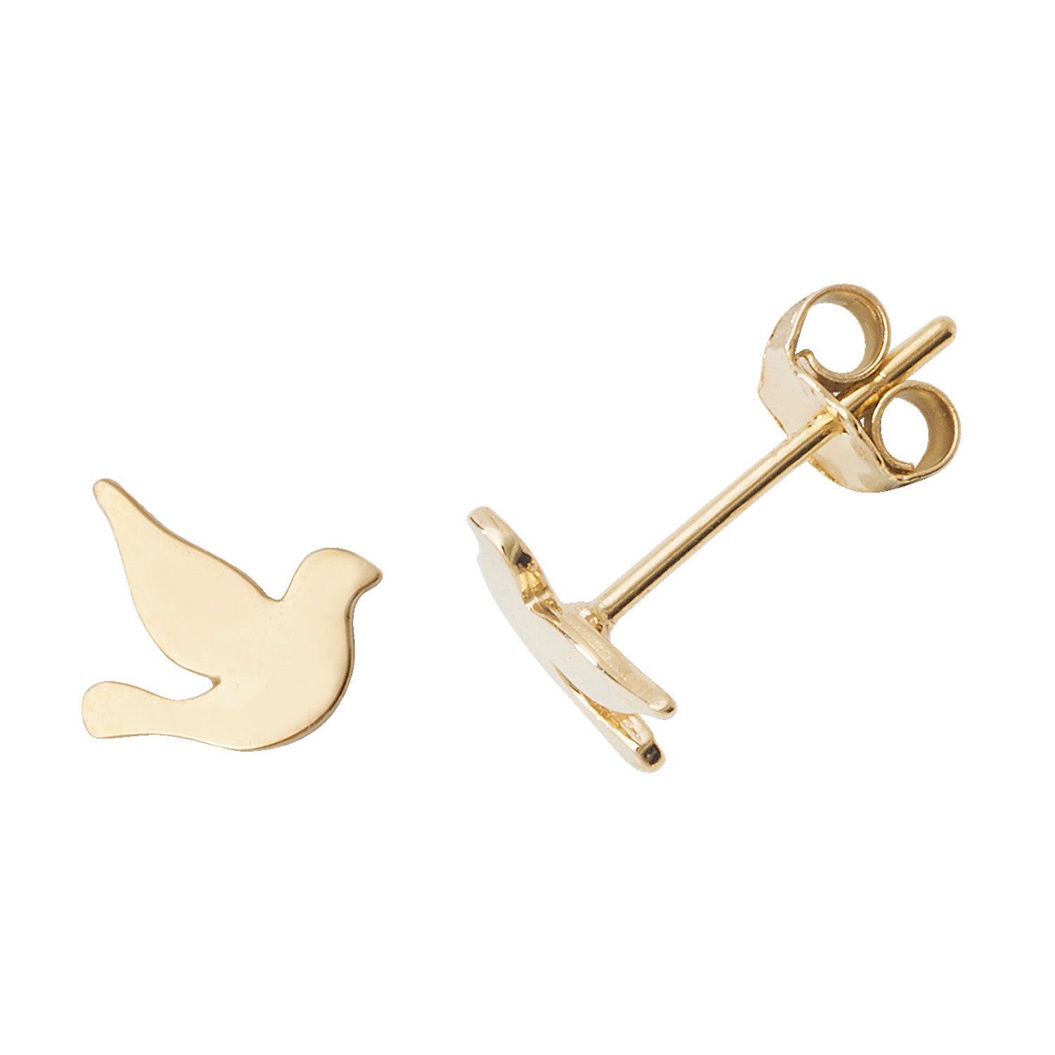 9CT YEL GOLD DOVE STUD EARRINGS
