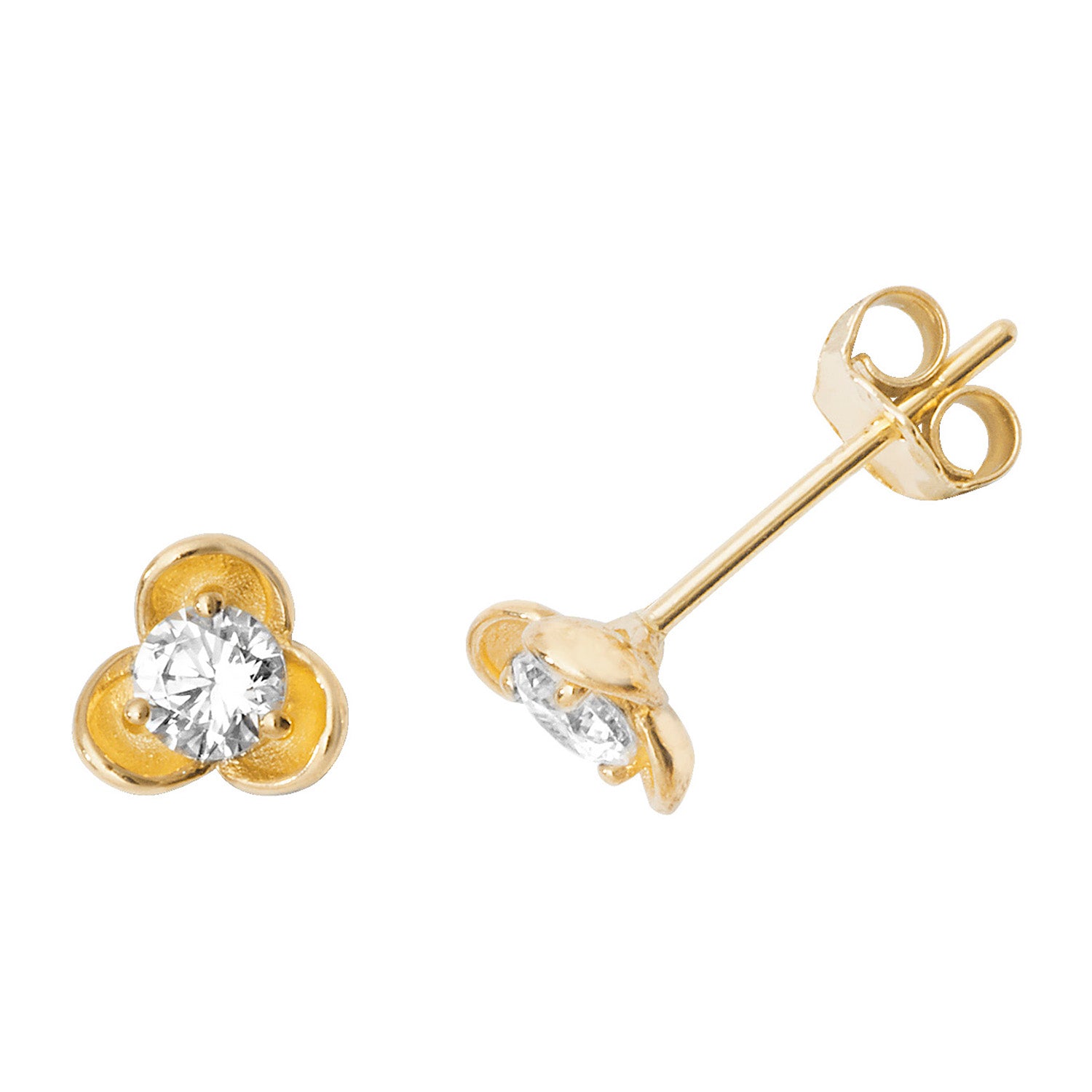 9CT YEL GOLD CZ STUD EARRINGS