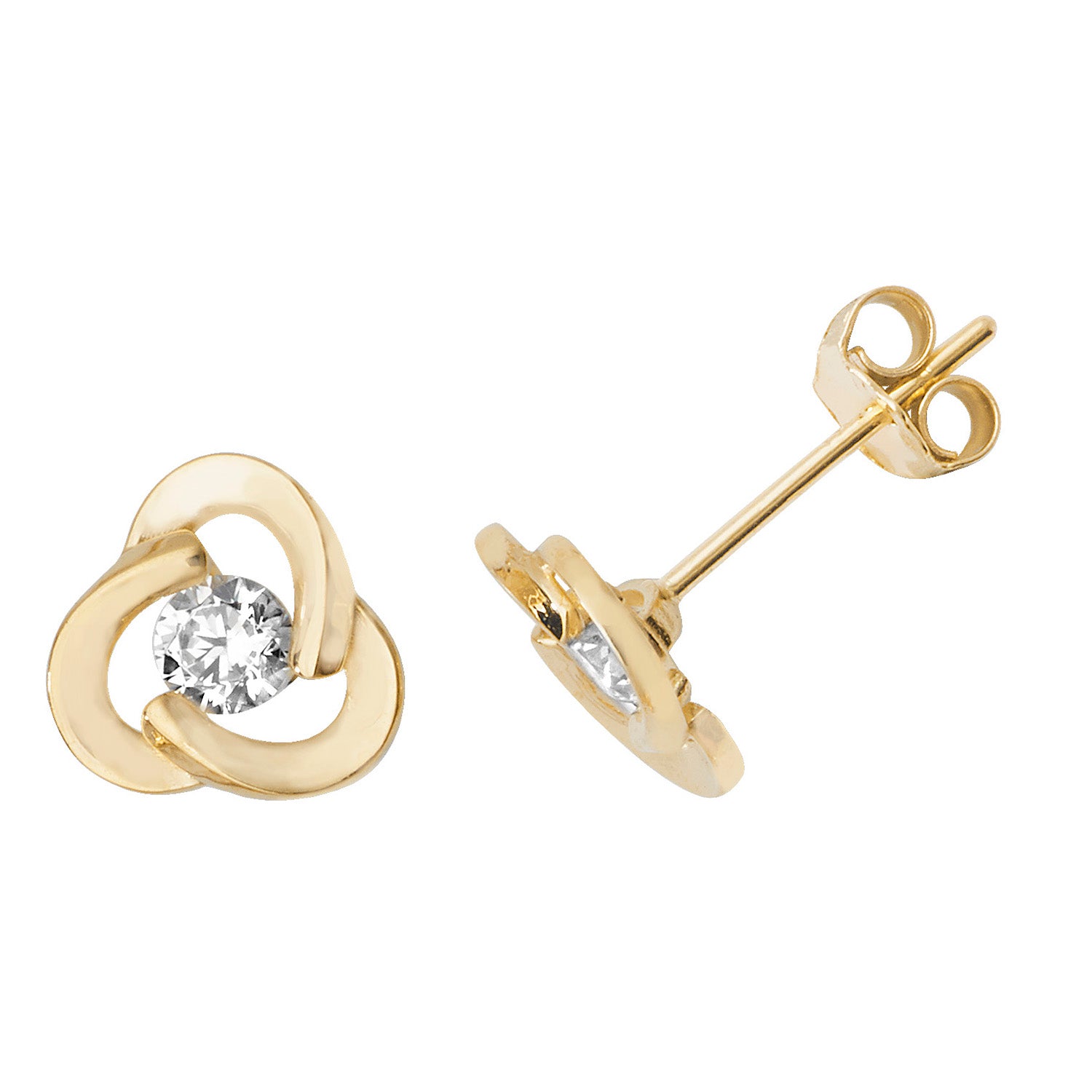 9CT YEL GOLD CZ STUD EARRINGS