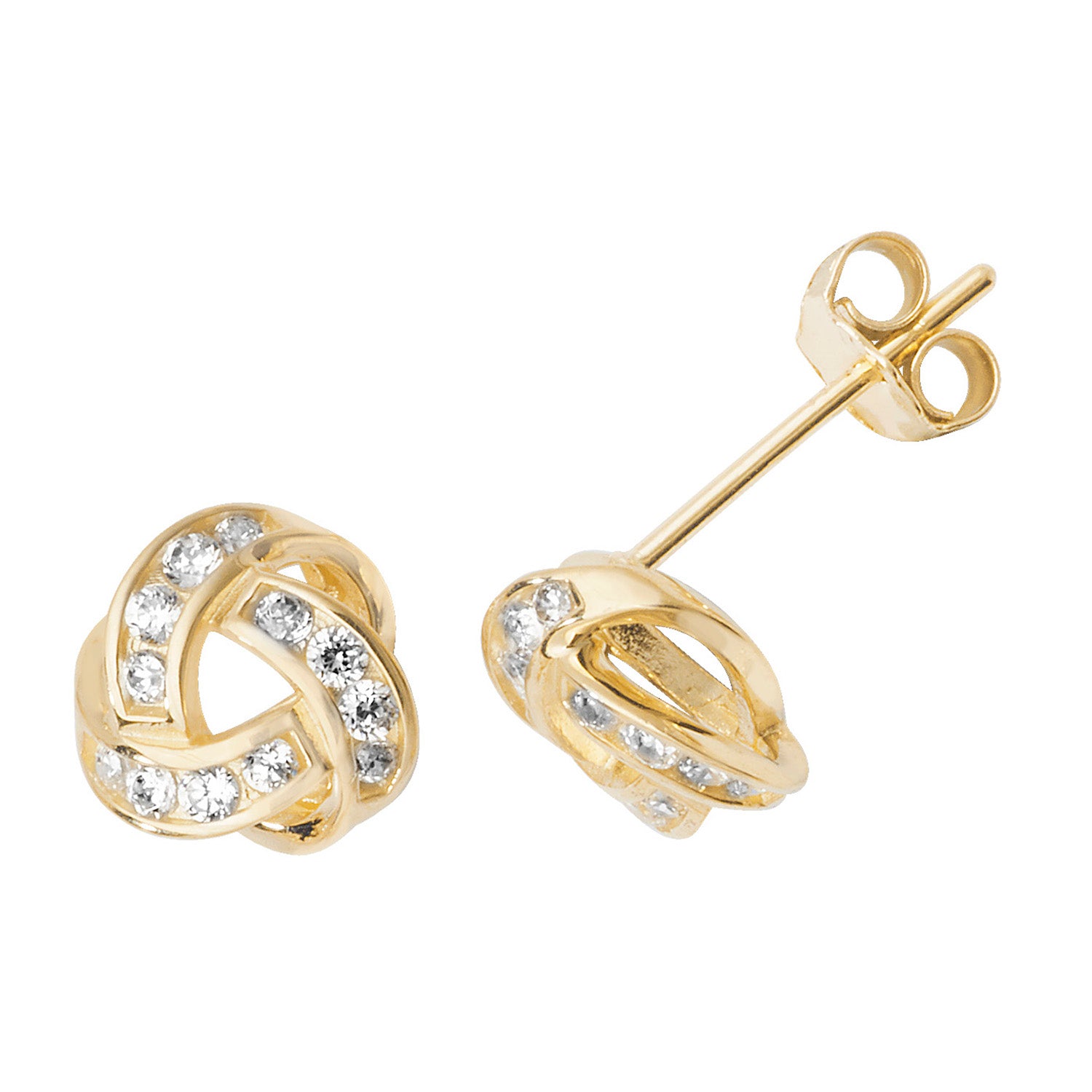 9CT YEL GOLD CZ STUD EARRINGS