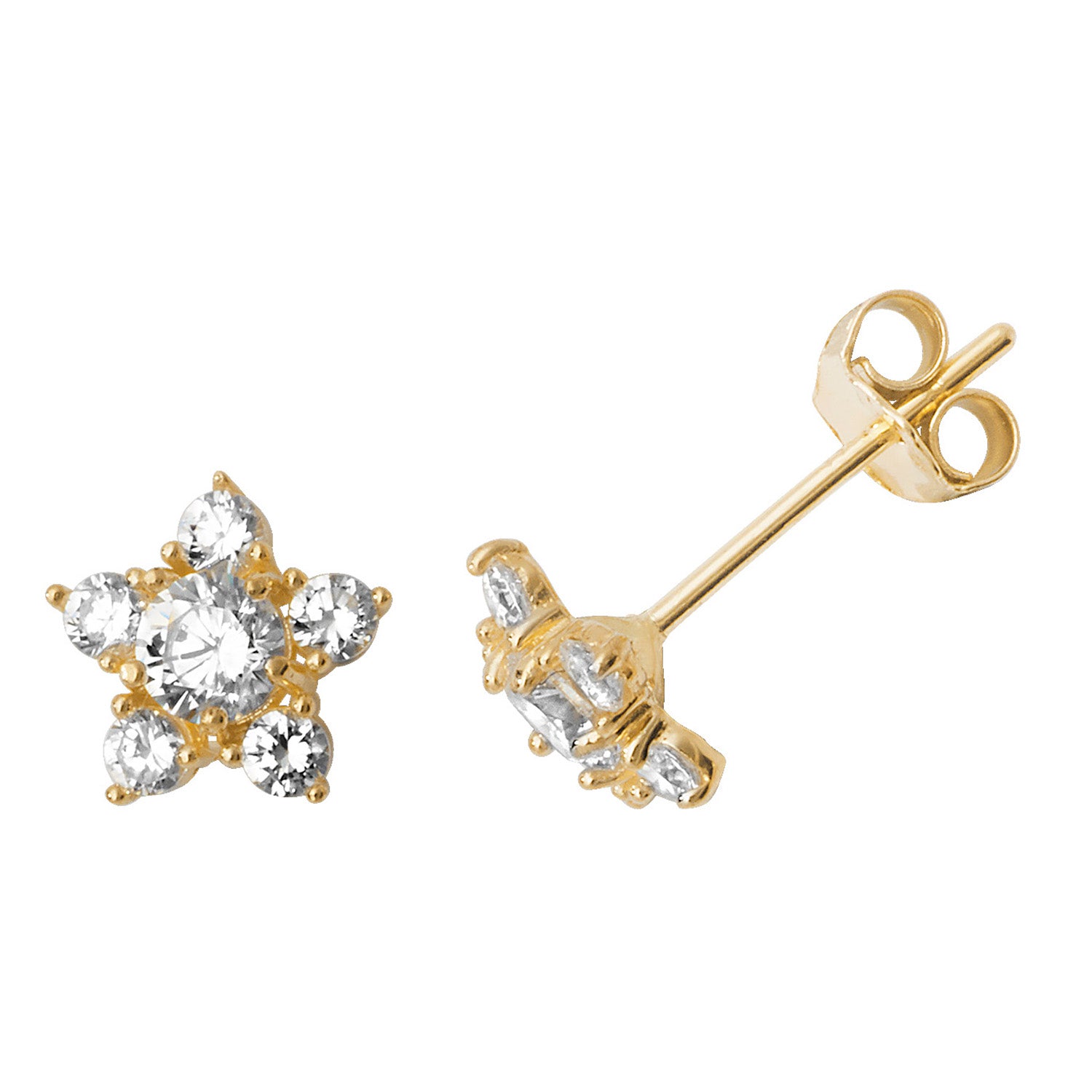 9CT YEL GOLD CZ STUD EARRINGS