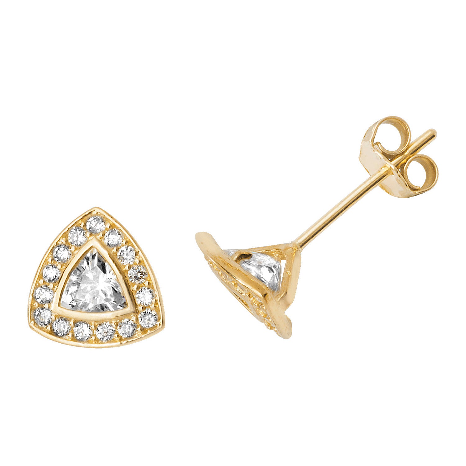 9CT YEL GOLD CZ STUD EARRINGS