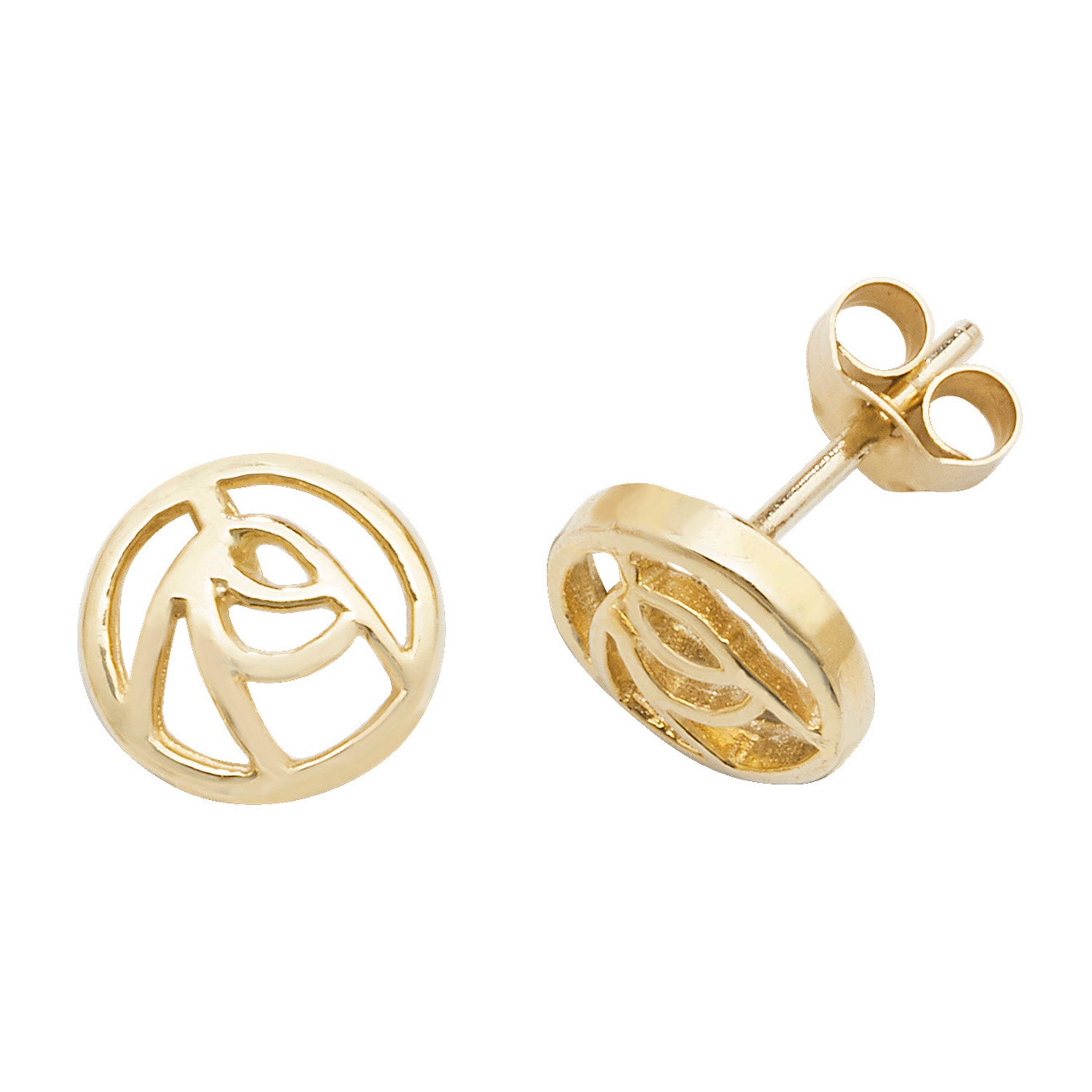 9CT YEL GOLD STUD EARRINGS