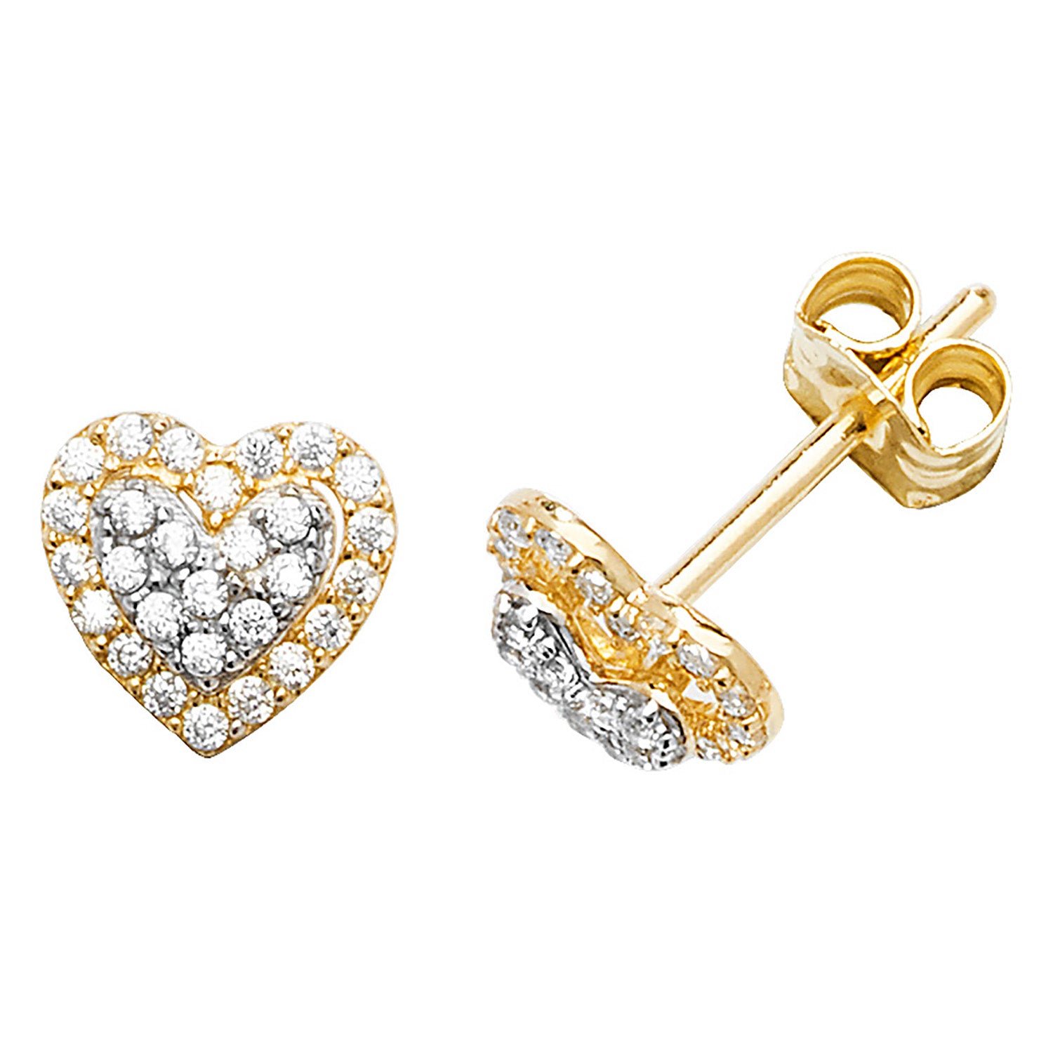 9CT YEL GOLD CZ STUD EARRINGS