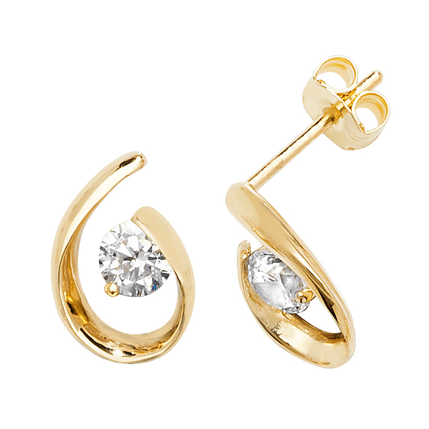 9CT YEL GOLD CZ STUD EARRINGS