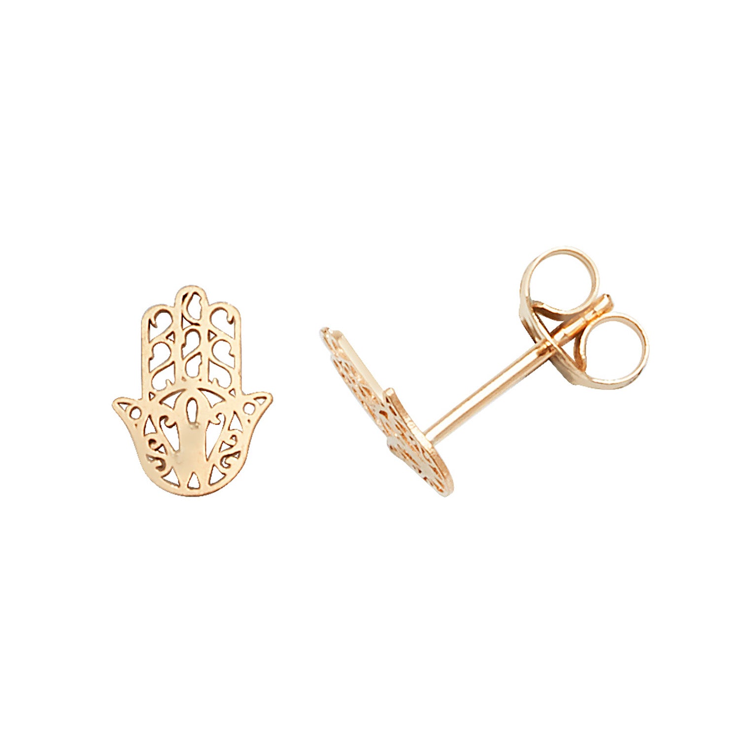 9CT YEL GOLD HAMSA STUD EARRINGS