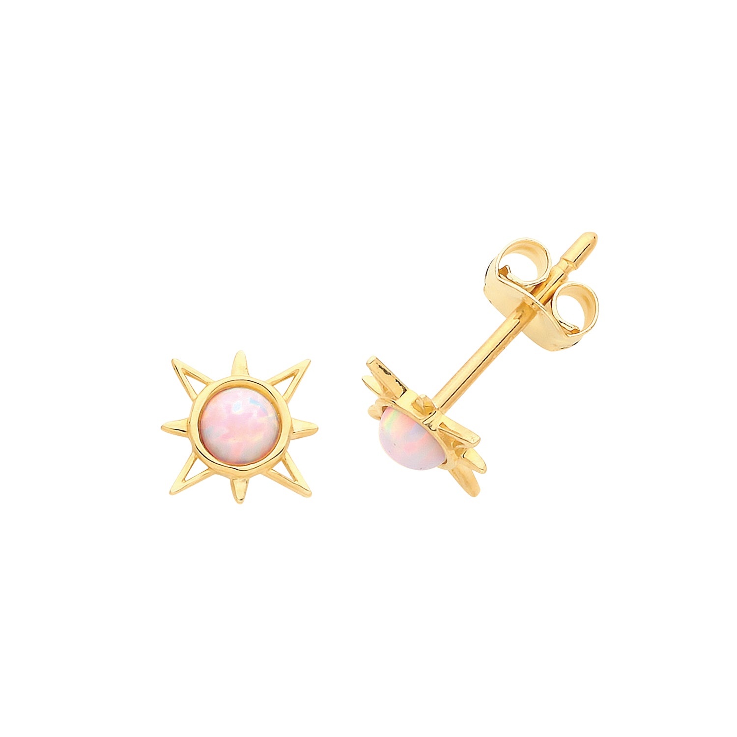 9CT YEL GOLD &OPAL SUN STUDS