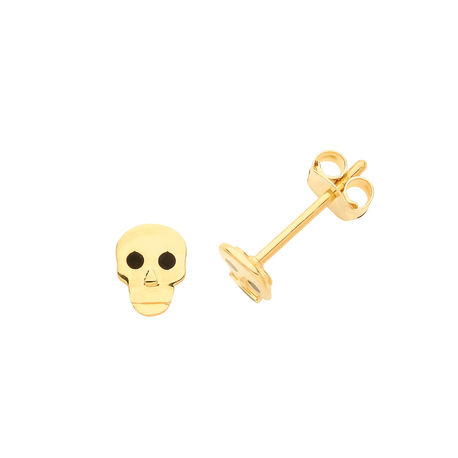 9CT YEL GOLD SKULL STUDS