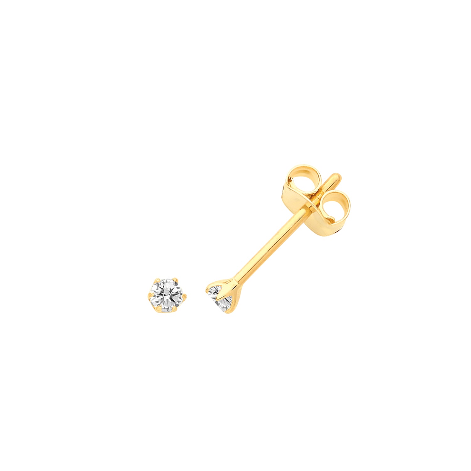 9CT YEL GOLD CZ STUDS