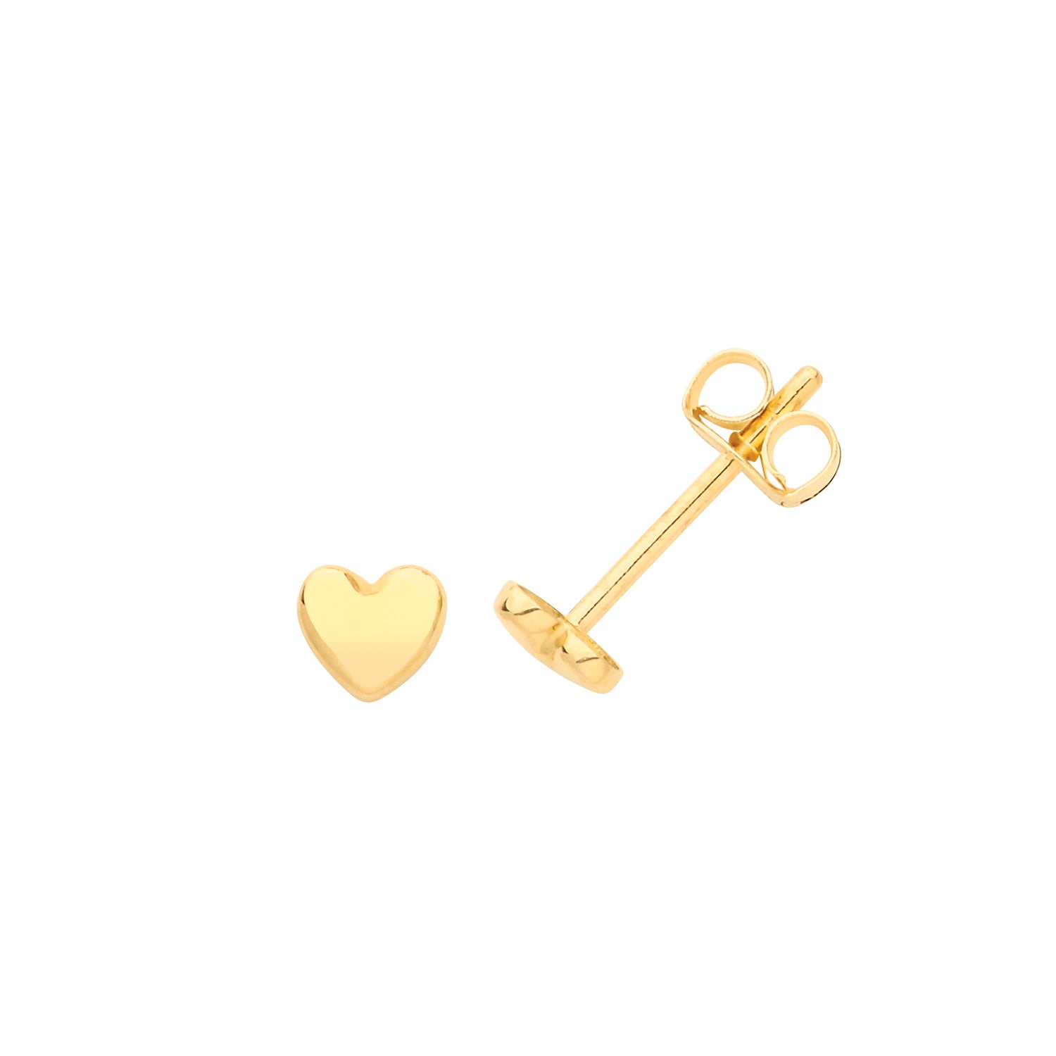 9CT YEL GOLD HEART STUDS