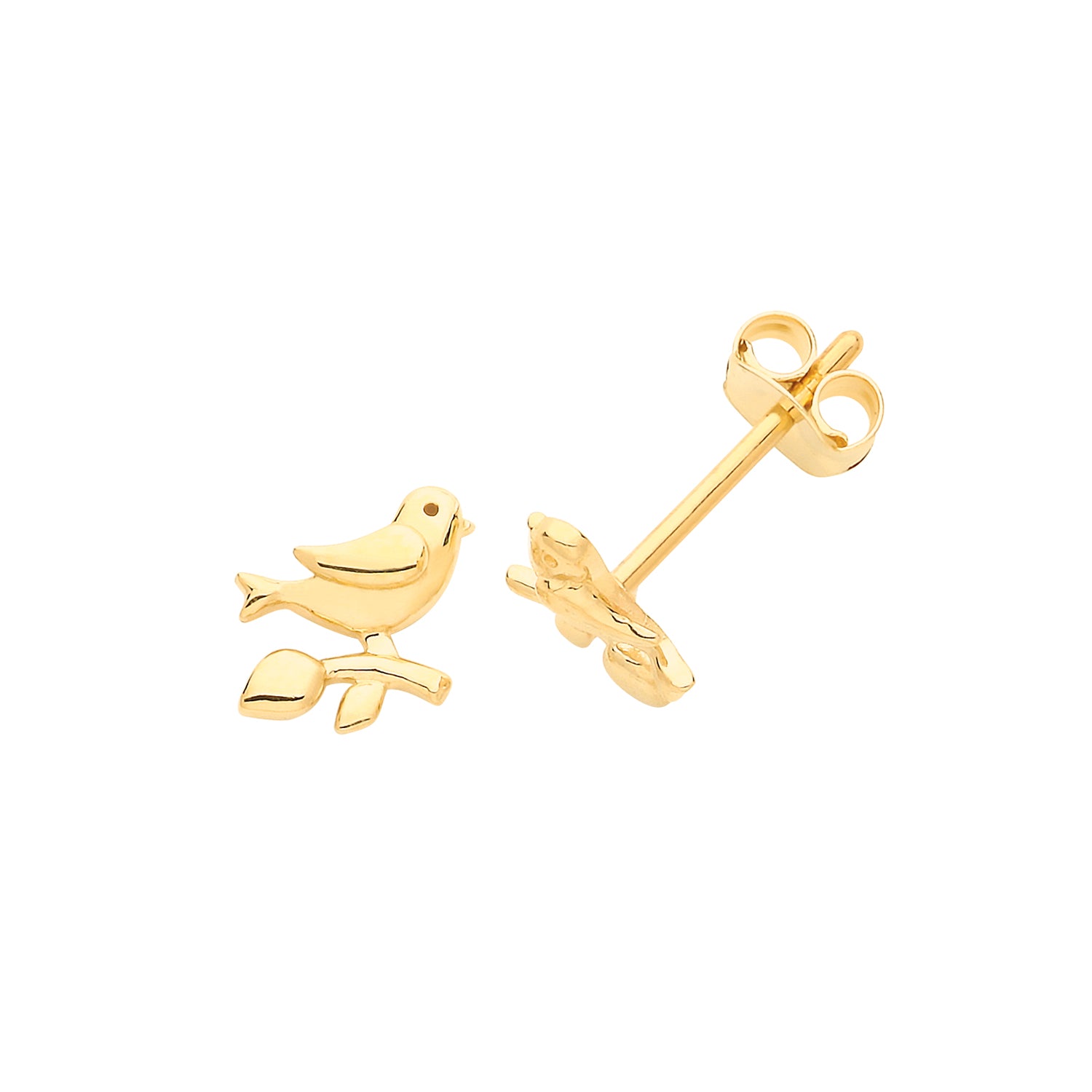 9CT YEL GOLD DOVE OLIVE BRANCH STUDS