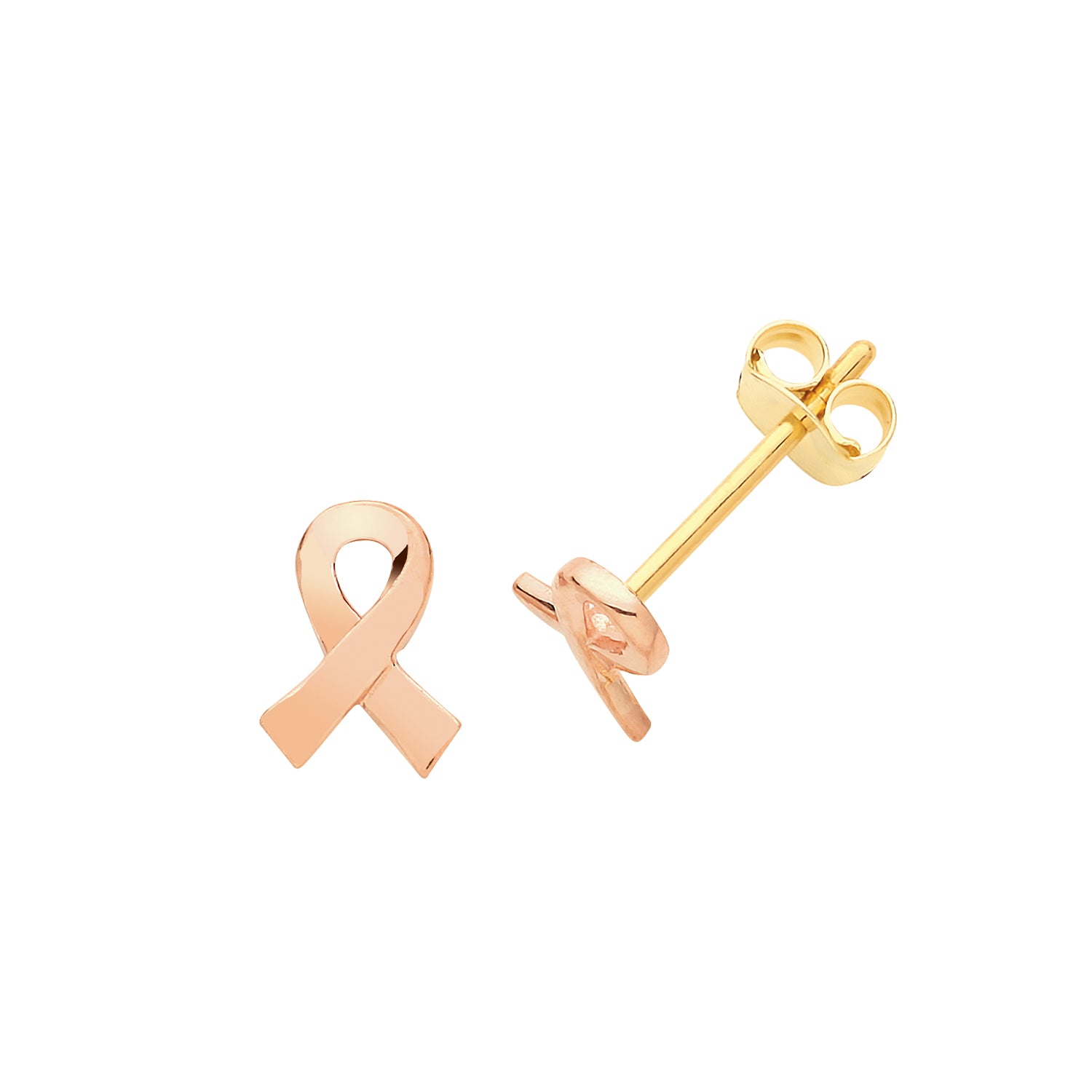 9CT YEL&ROSE GOLD RIBBON STUDS