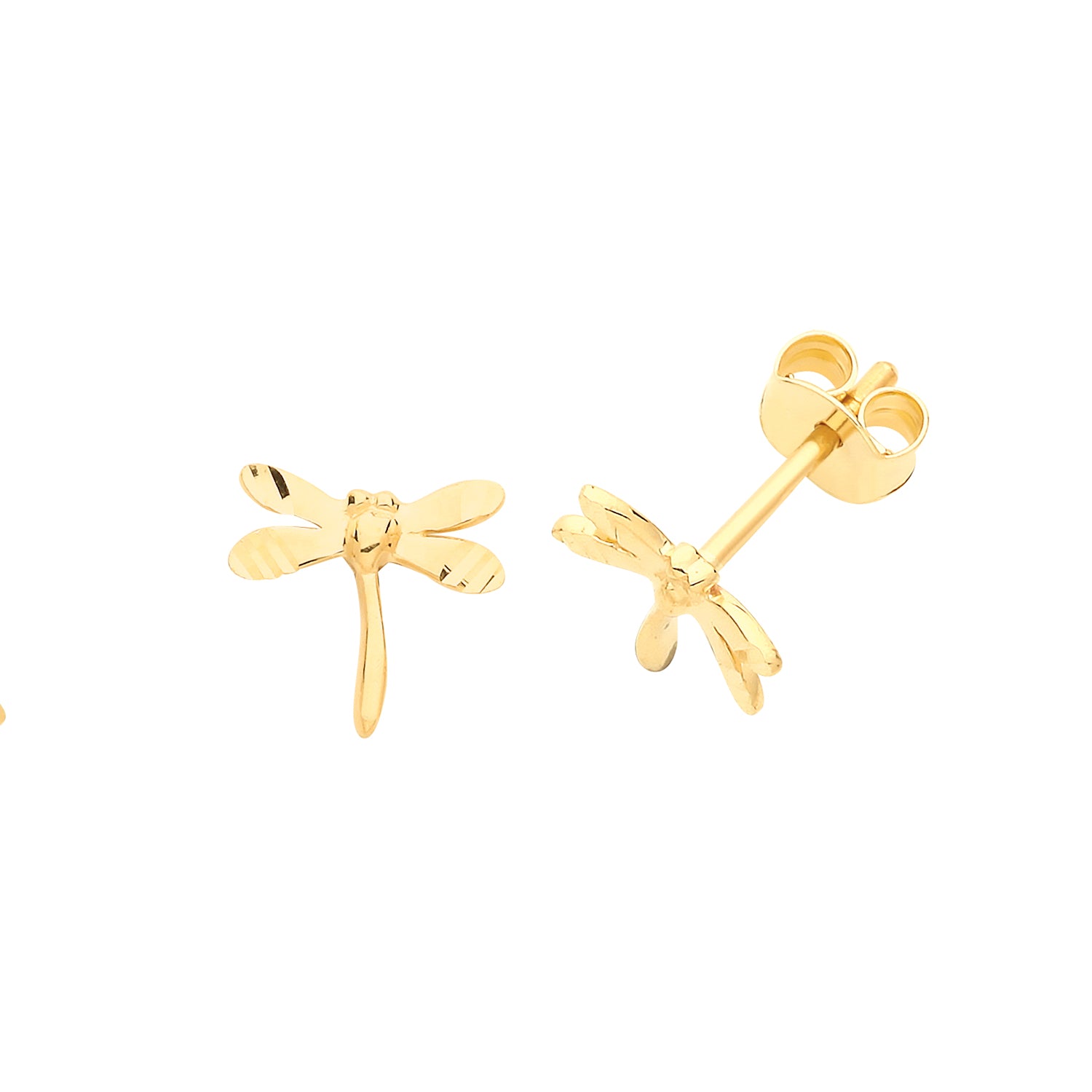 9CT YEL GOLD DRAGON FLY STUDS