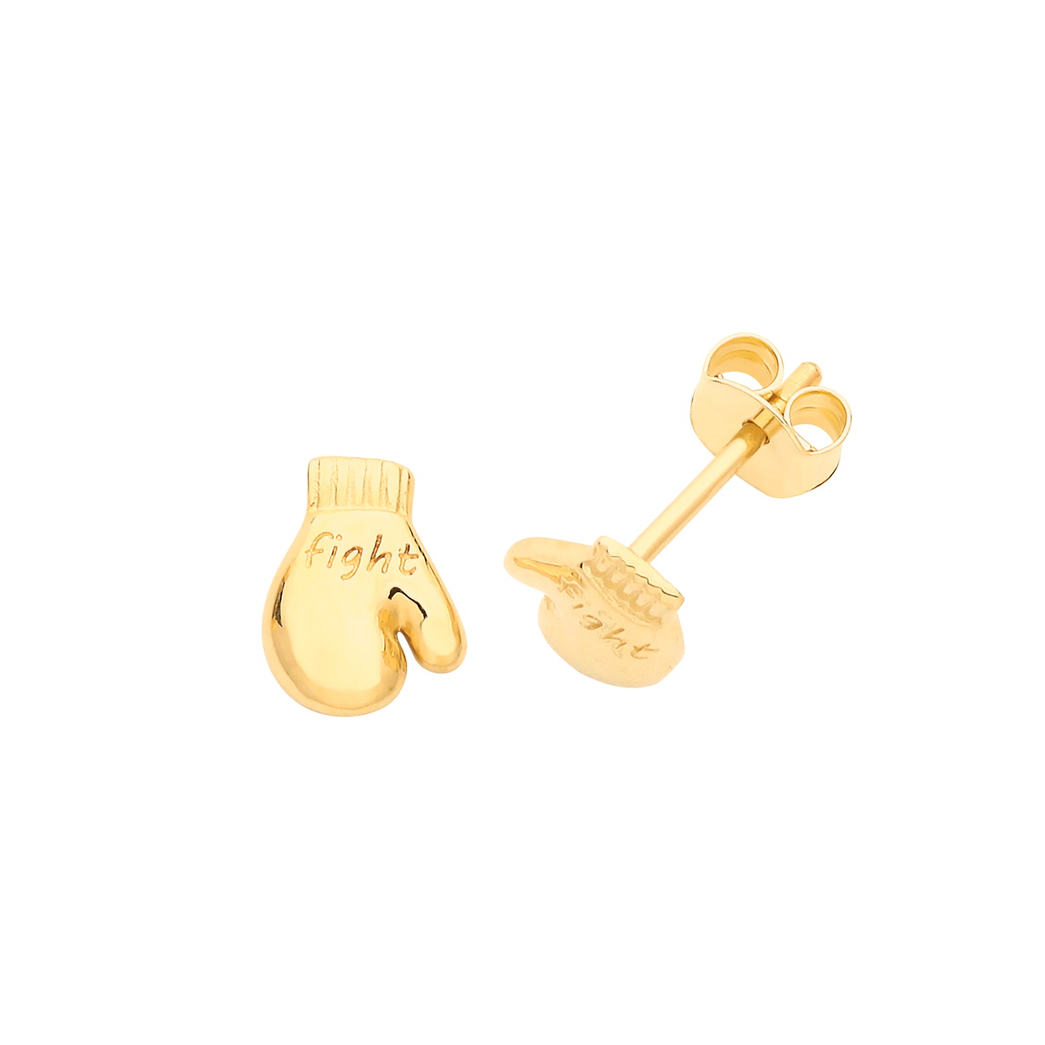 9CT YEL GOLD  FIGHT BOXING GLOVES STUDS