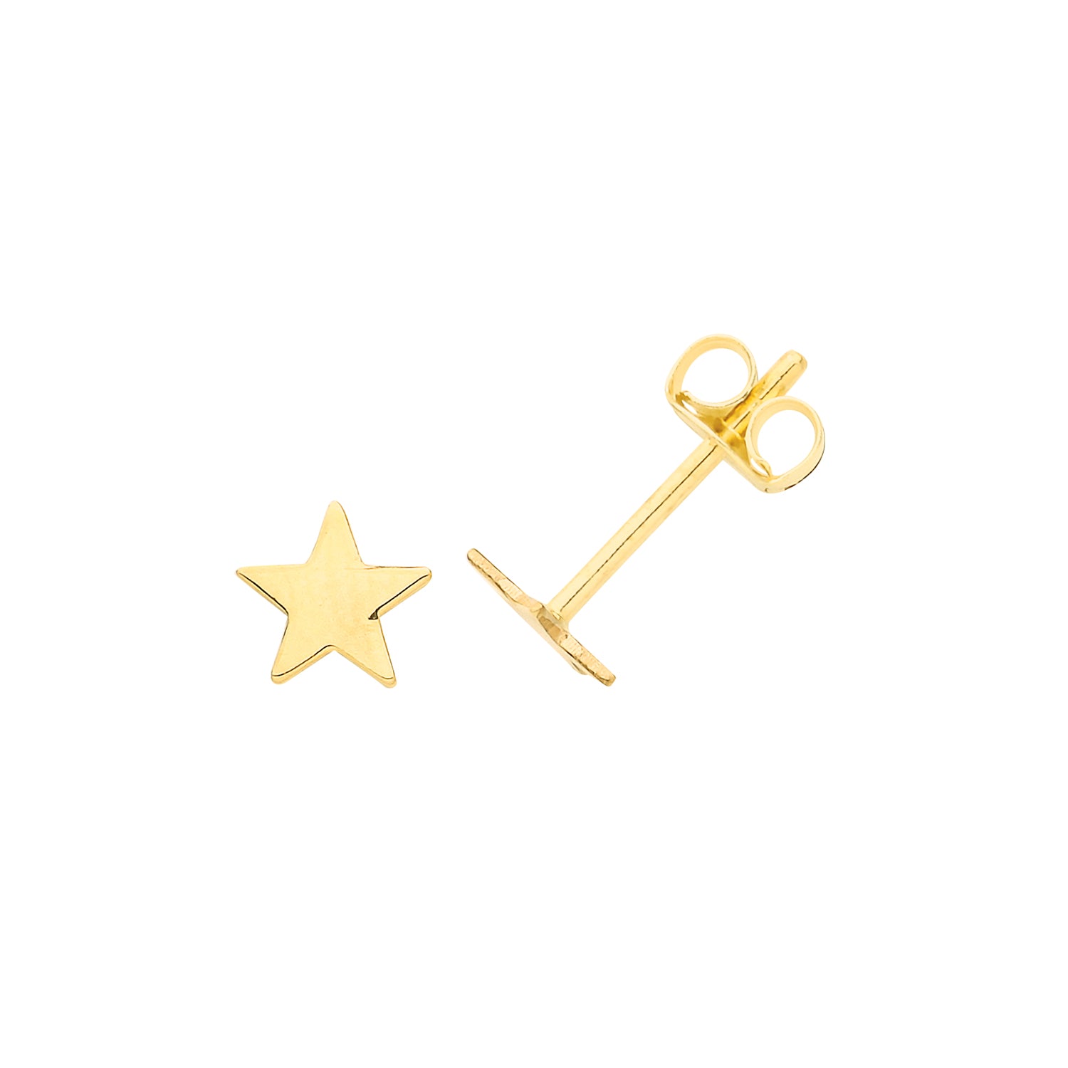 9CT YEL GOLD STAR STUD EARRINGS