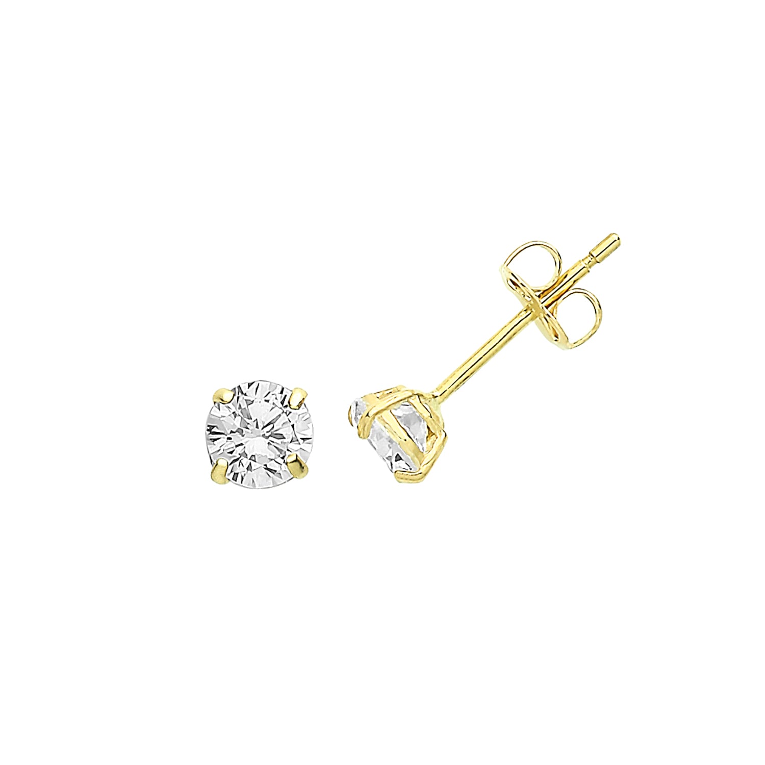 9CT YEL GOLD CZ STUD 4MM