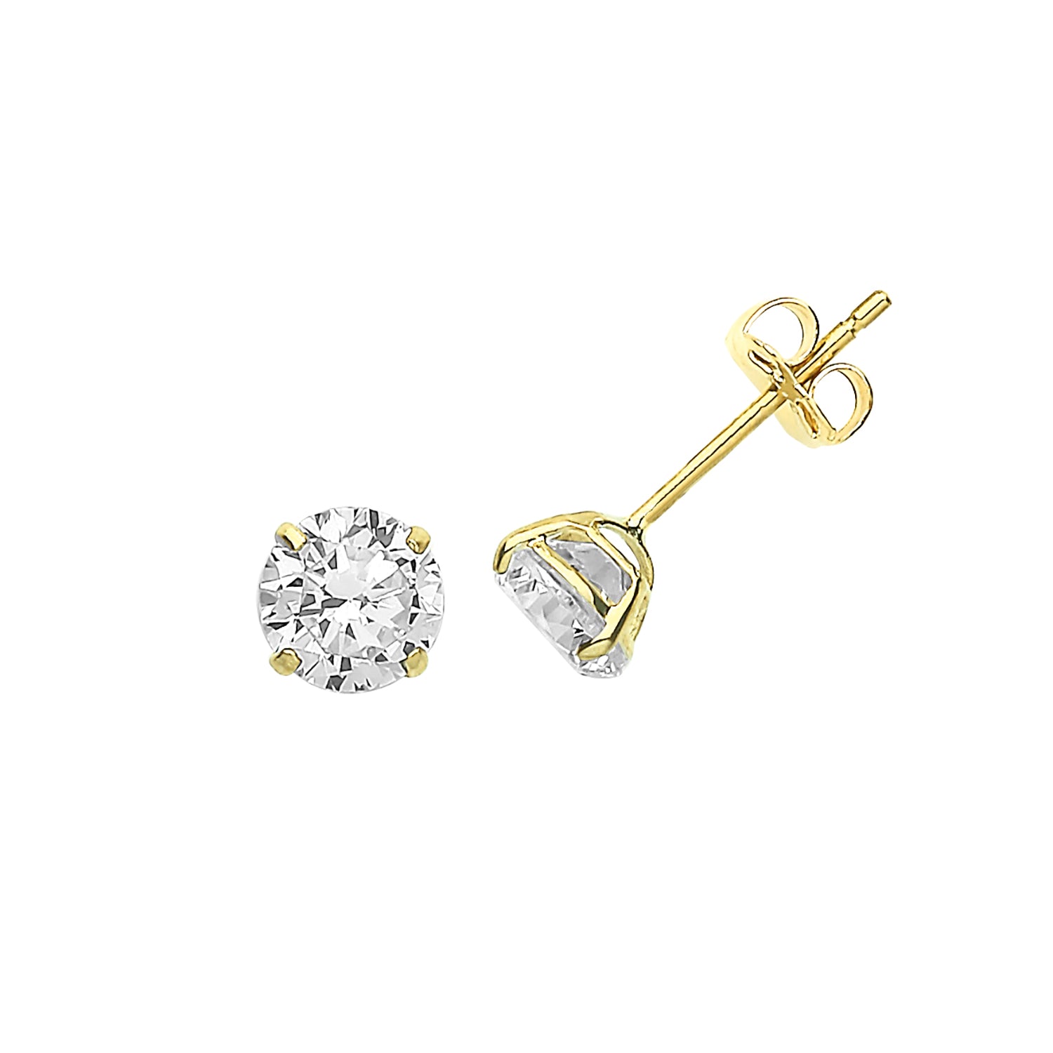 9CT YEL GOLD CZ STUD 5MM