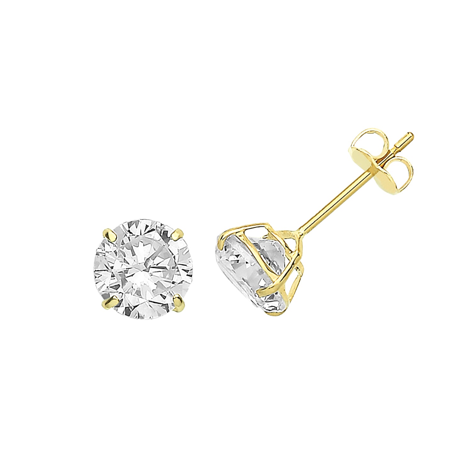 9CT YEL GOLD CZ STUD 6MM