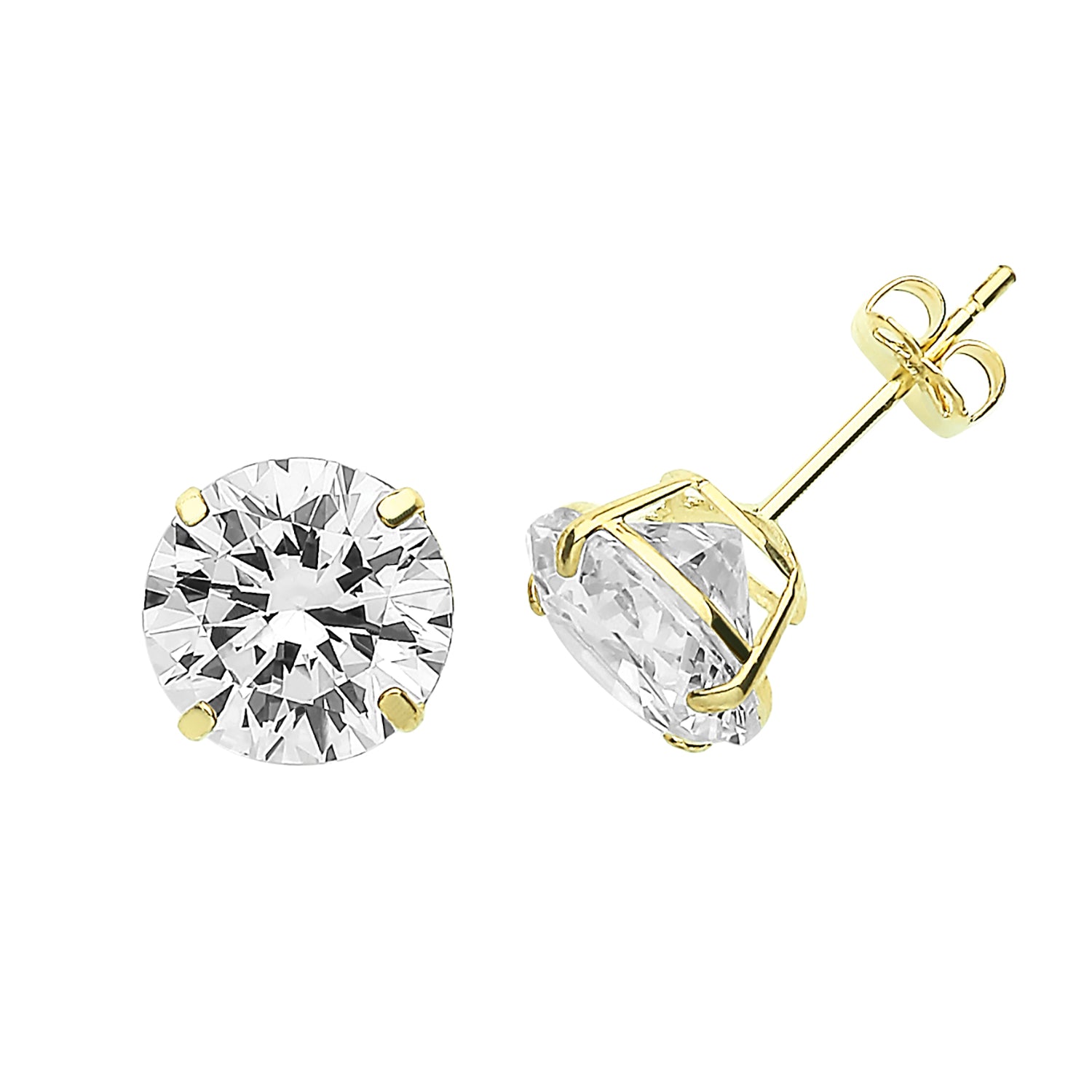 9CT YEL GOLD CZ STUD 8MM