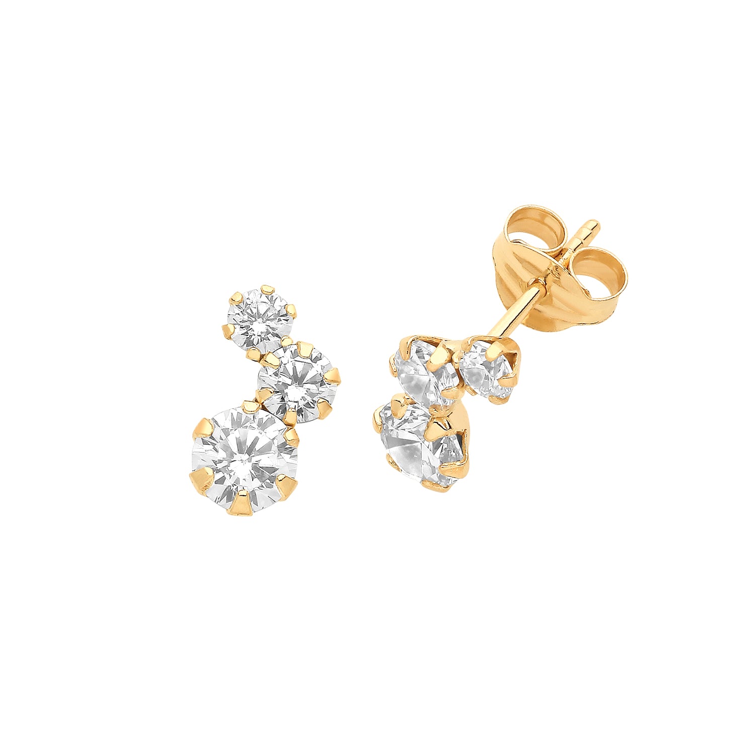 9CT YEL GOLD CZ STUDS