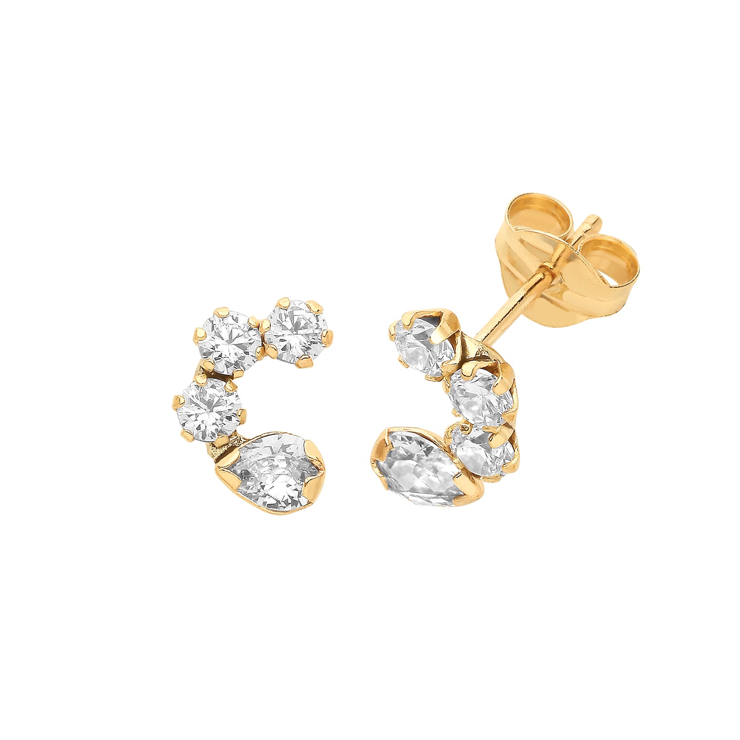 9CT YEL GOLD CZ STUDS