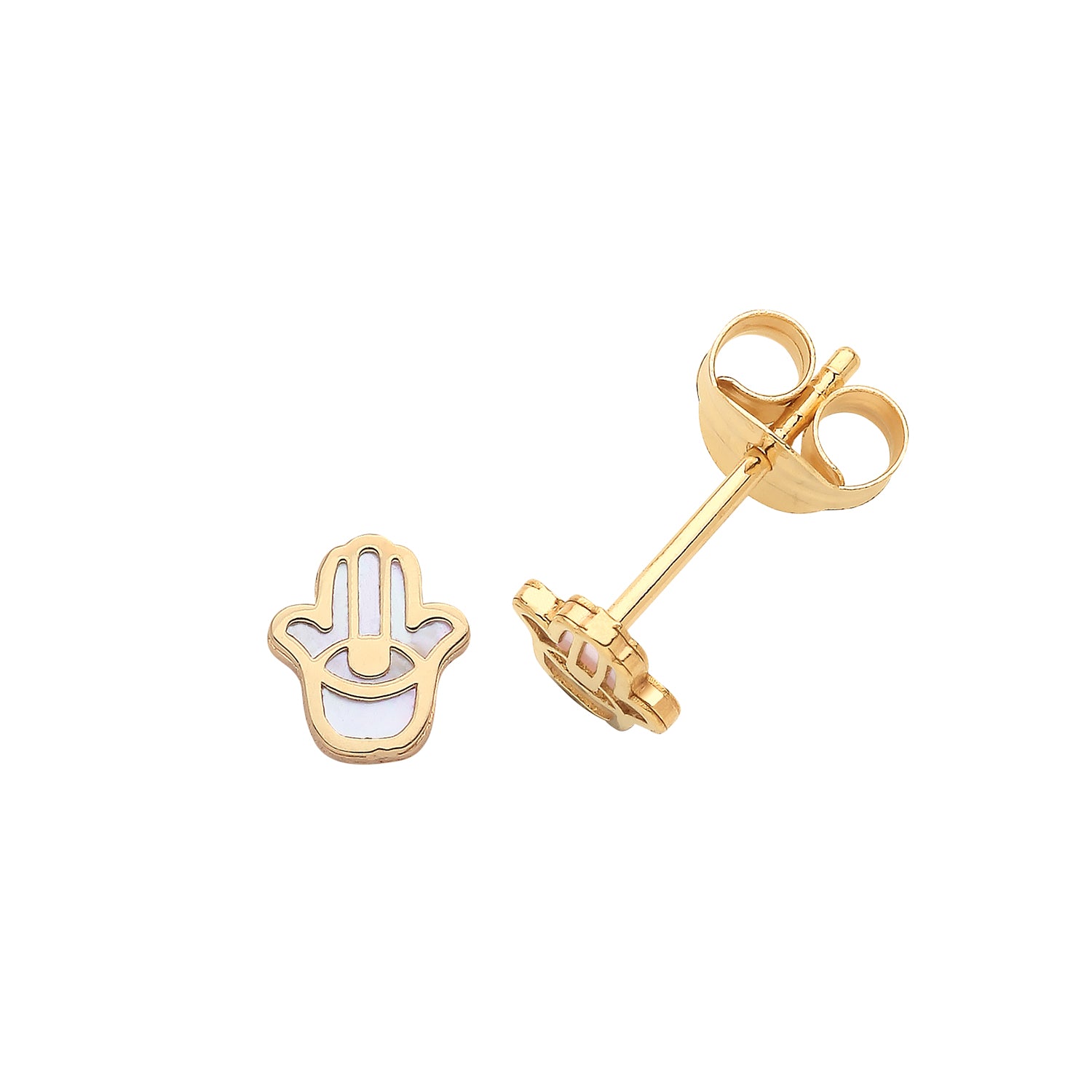 9CT YEL GOLD HAMSA STUDS