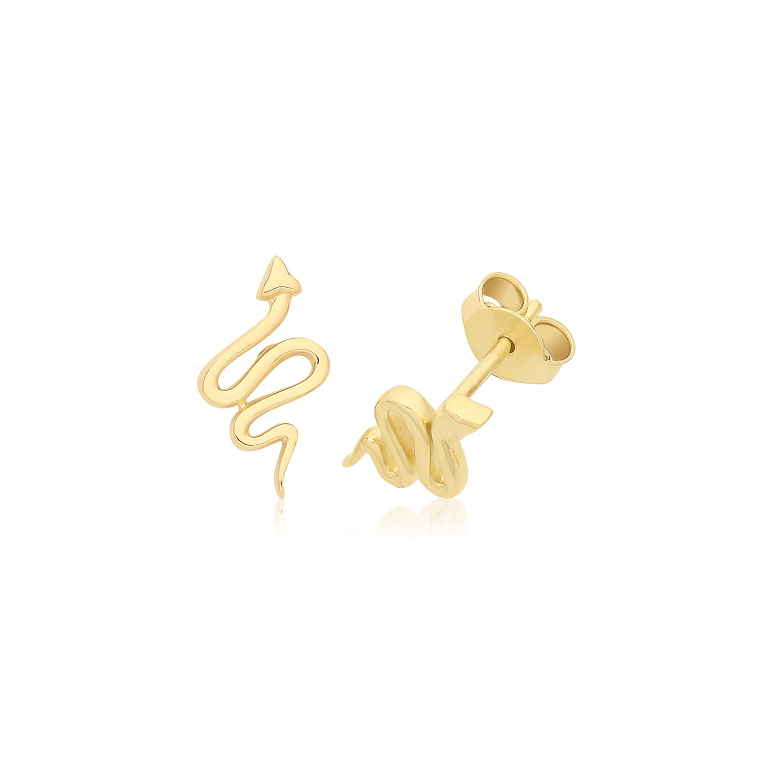 9CT YEL GOLD SNAKE STUDS