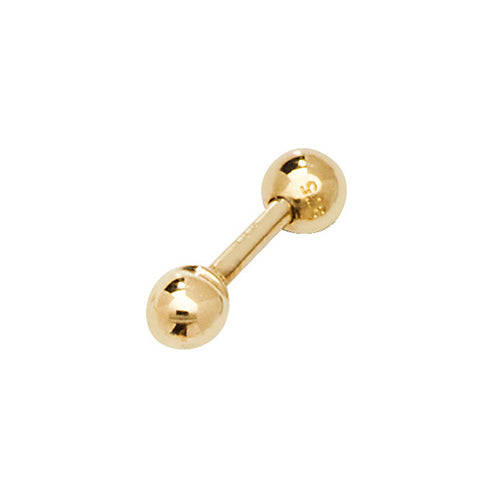 9CT YEL GOLD BEAD CARTILAGE 6MM POST  STUD