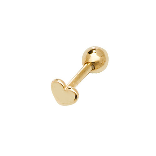 9CT YEL GOLD HEART CARTILAGE 6MM POST STUD